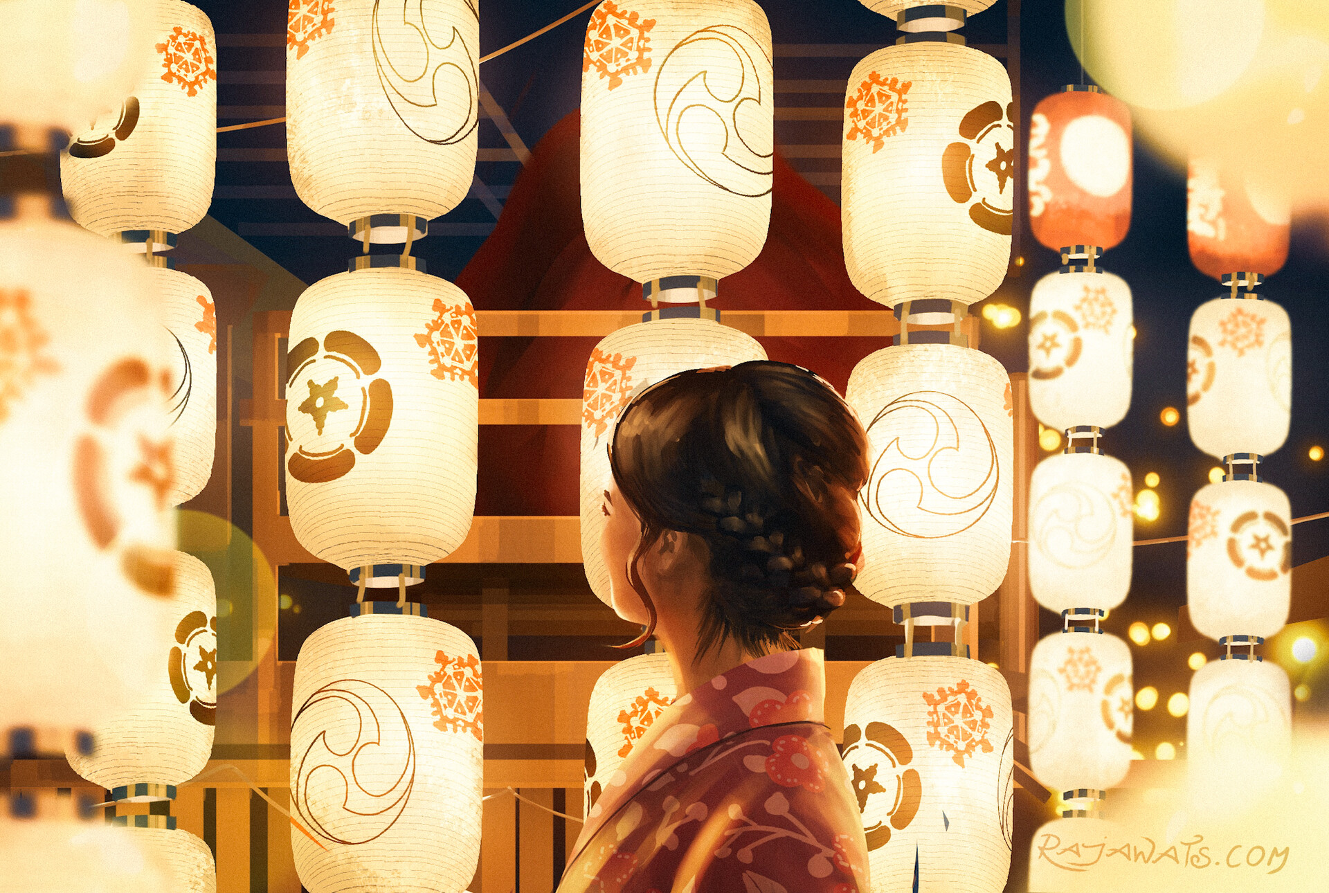 Artwork Women Lantern Asian 1920x1290