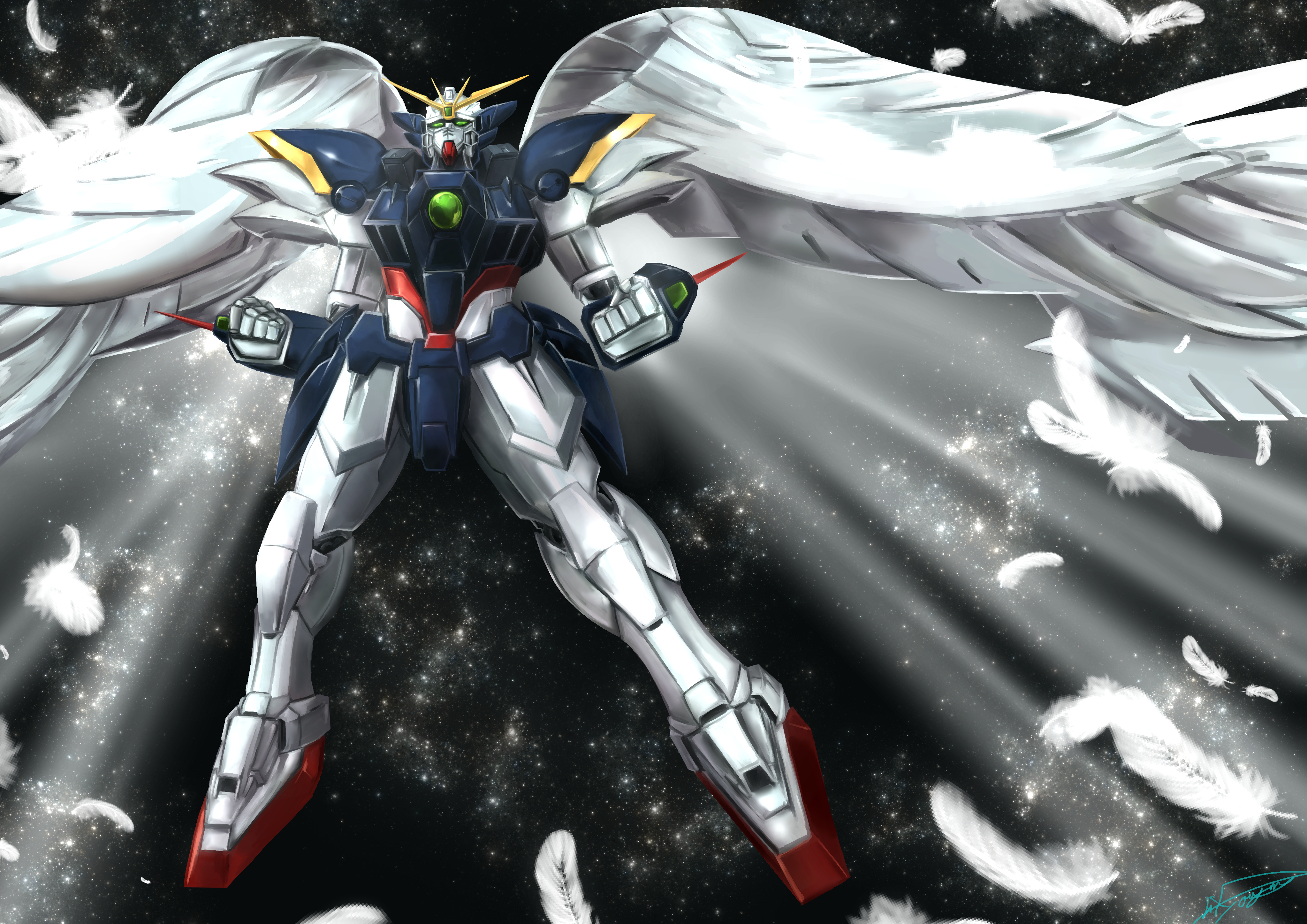 Anime Mech Gundam Mobile Suit Gundam Wing Wing Gundam Zero Super Robot Wars Artwork Digital Art Fan  4093x2894