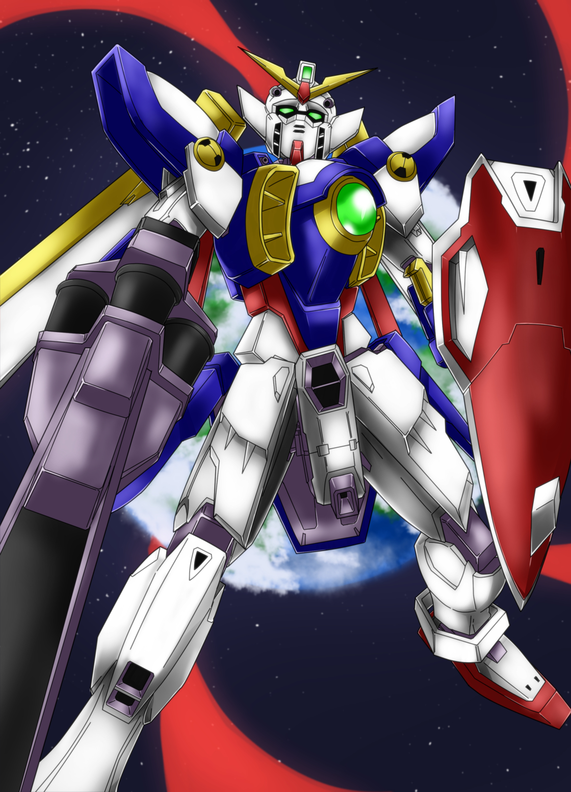 Wing Gundam Mobile Suit Gundam Wing Anime Mechs Gundam Super Robot Wars Artwork Digital Art Fan Art 1120x1555