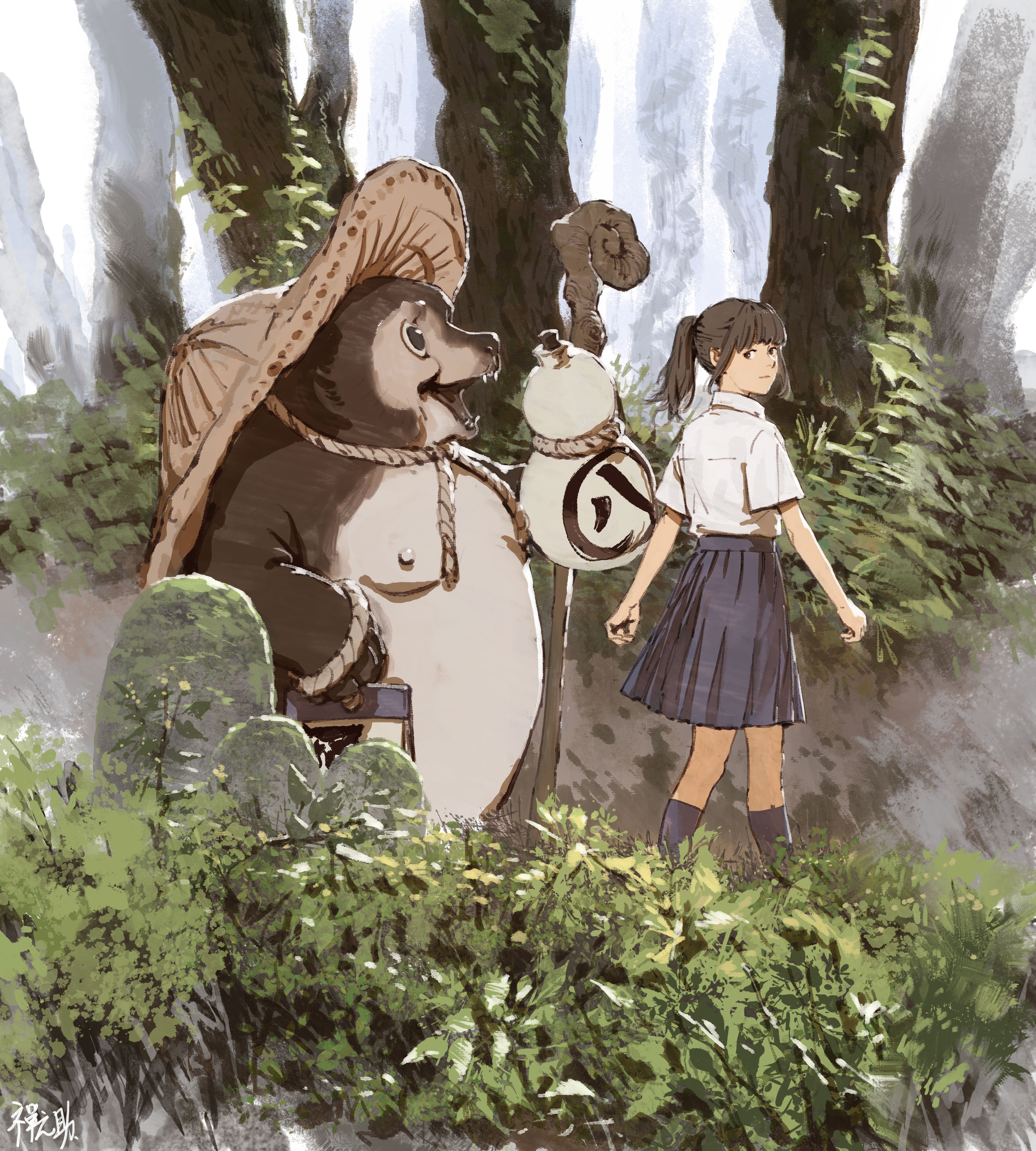 Anime Anime Girls Zen Yukisuke Original Characters Fantasy Art Tanuki 4500x5000
