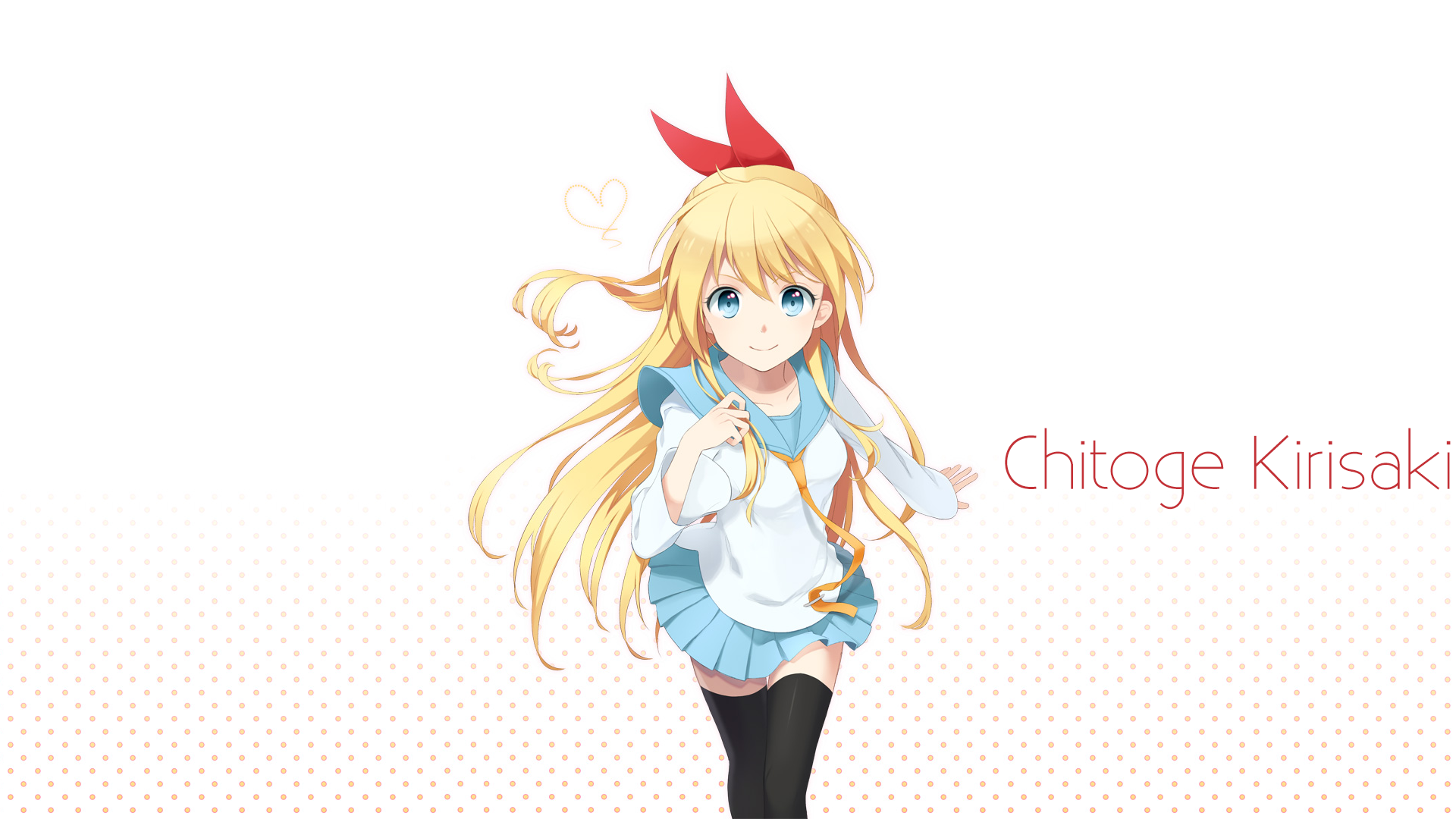 Chitoge Kirisaki Girl Blonde Long Hair School Uniform Skirt Blue Eyes 1920x1080