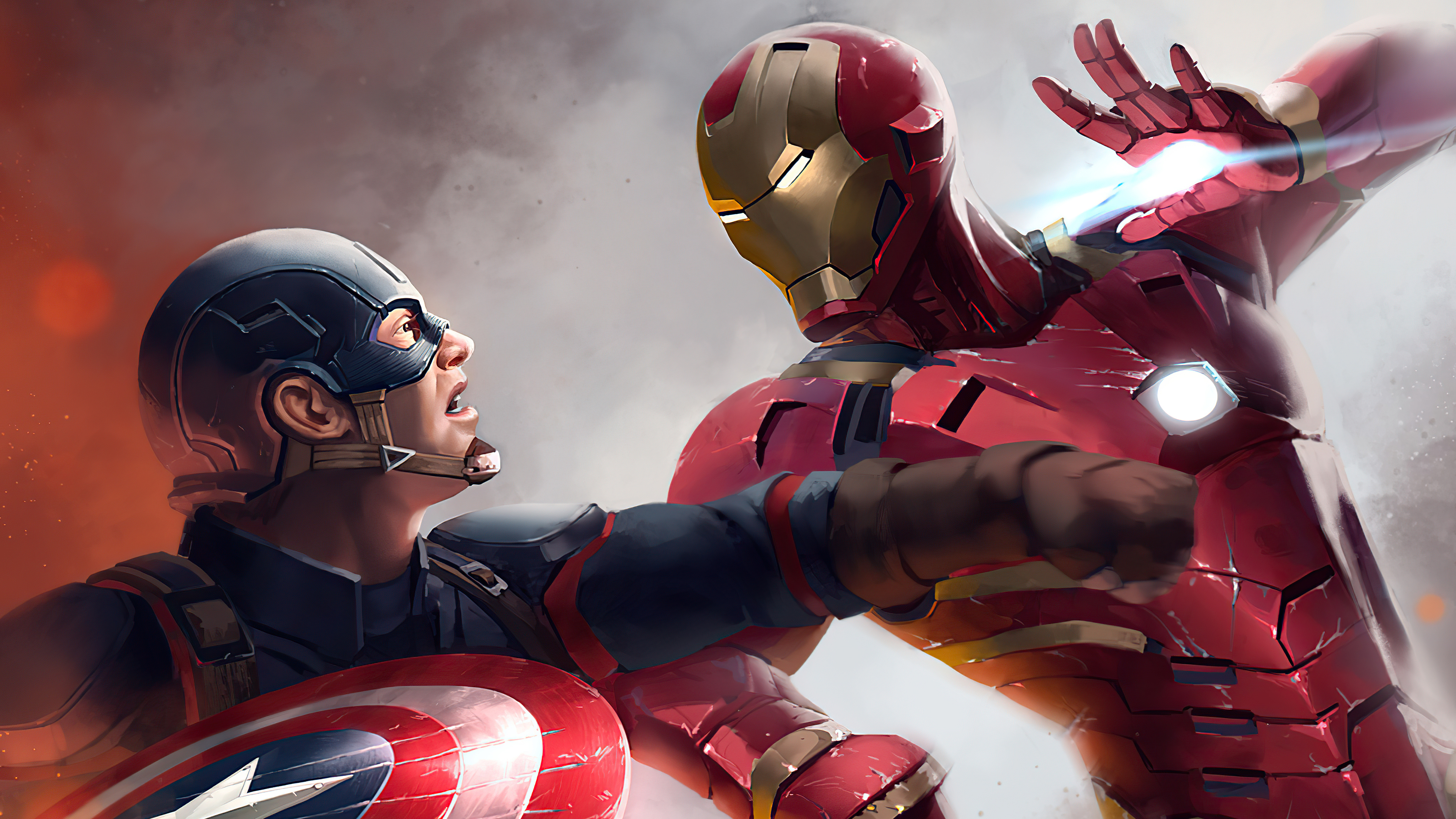 Captain America Iron Man Marvel Comics 3840x2160