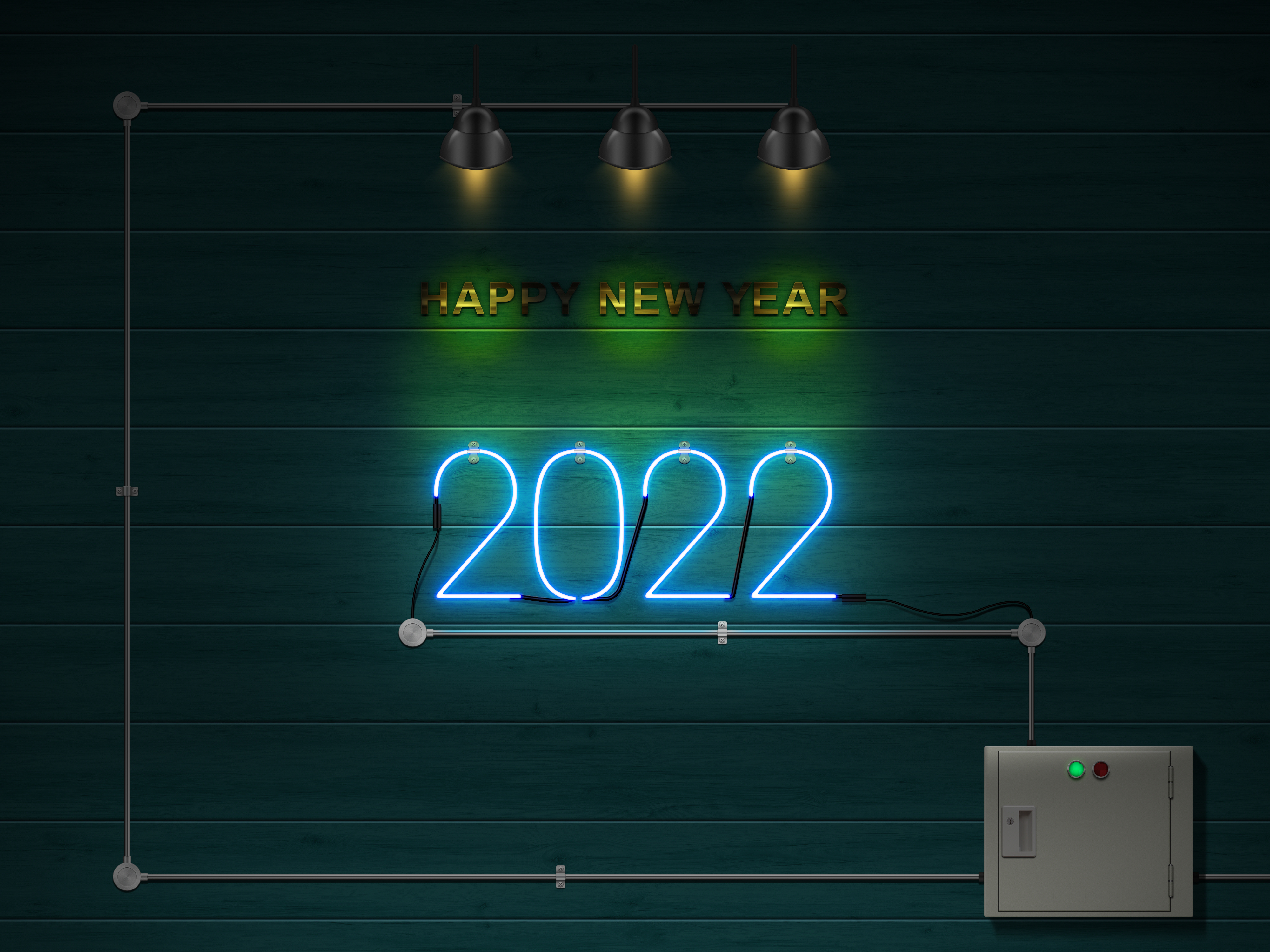 Neon Sign New Year Happy New Year 2022 4000x3000