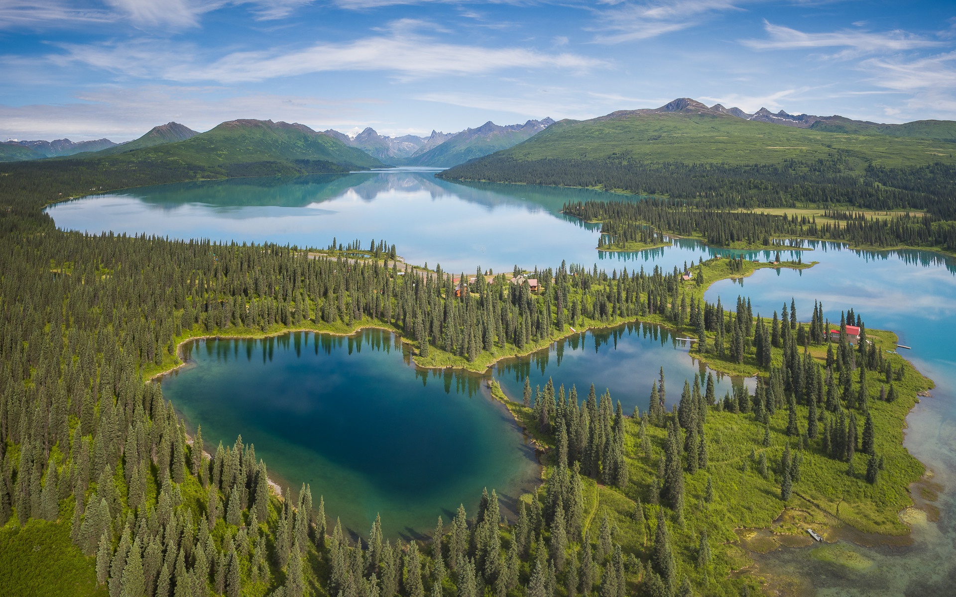 Alaska Forest Lake Mountain Panorama 1920x1200