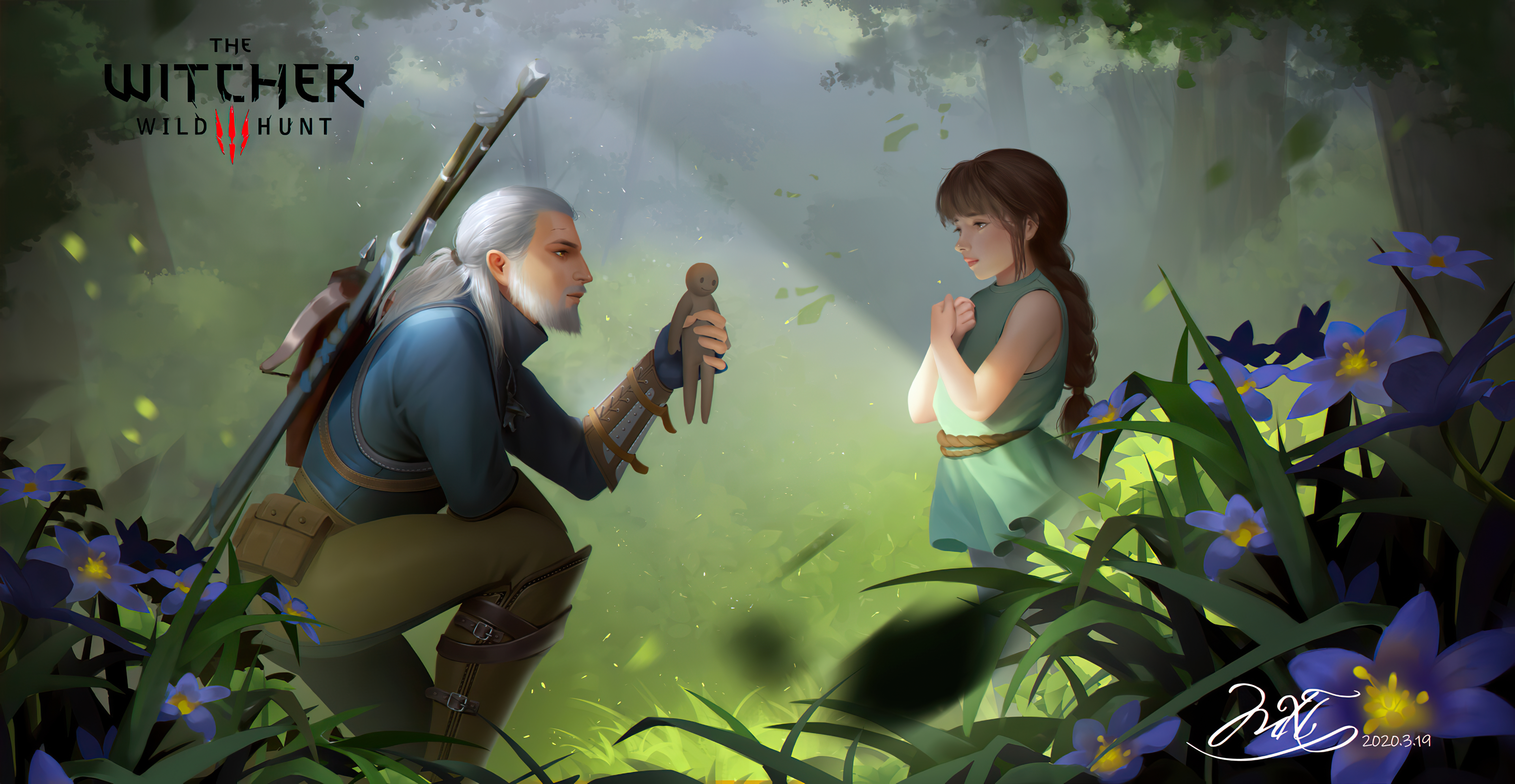 Geralt Of Rivia Little Girl The Witcher 3 Wild Hunt 3840x1990