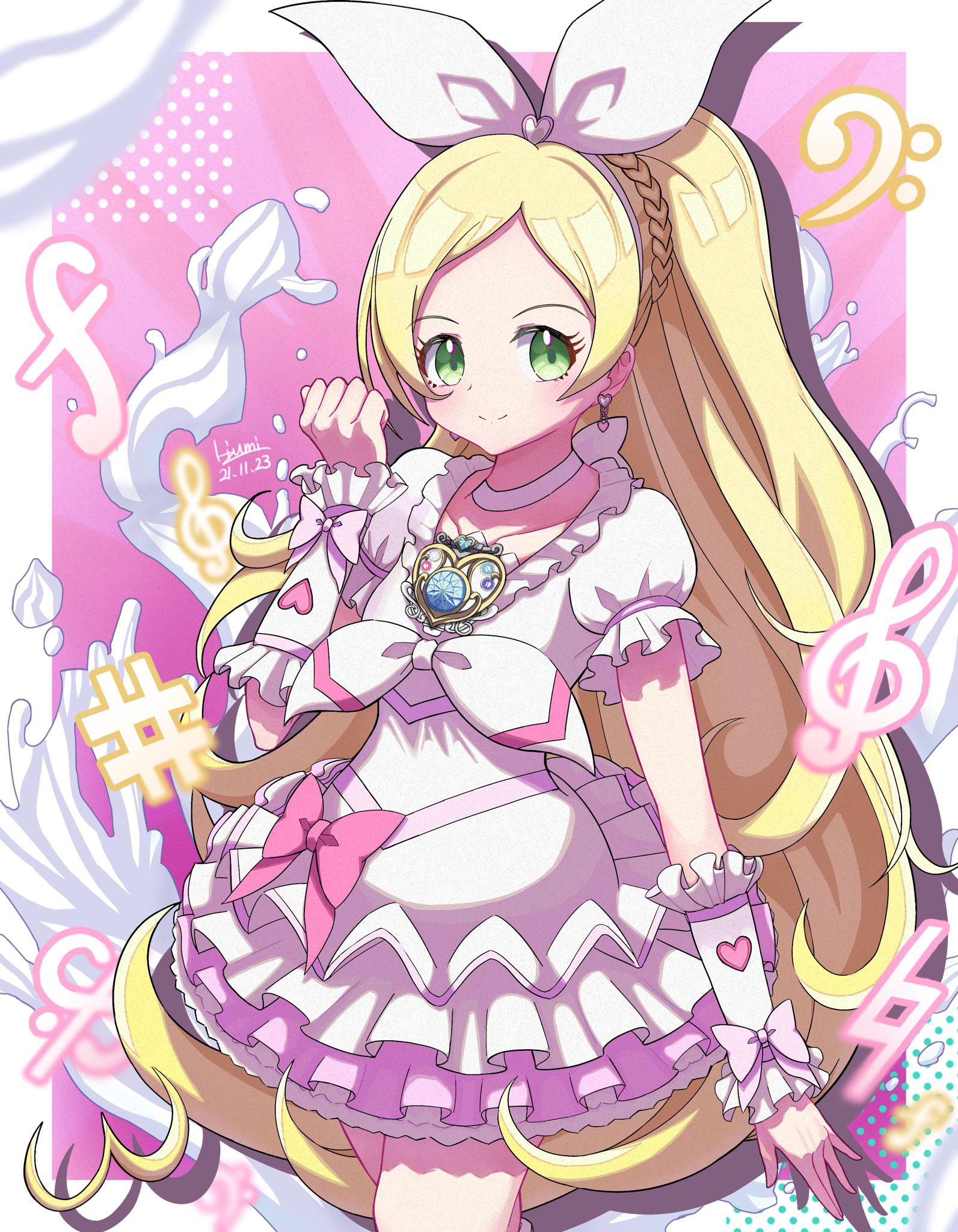 Anime Anime Girls Suite Precure Cure Rhythm Minamino Kanade Ponytail Blonde Digital Art Fan Art Magi 1593x2048