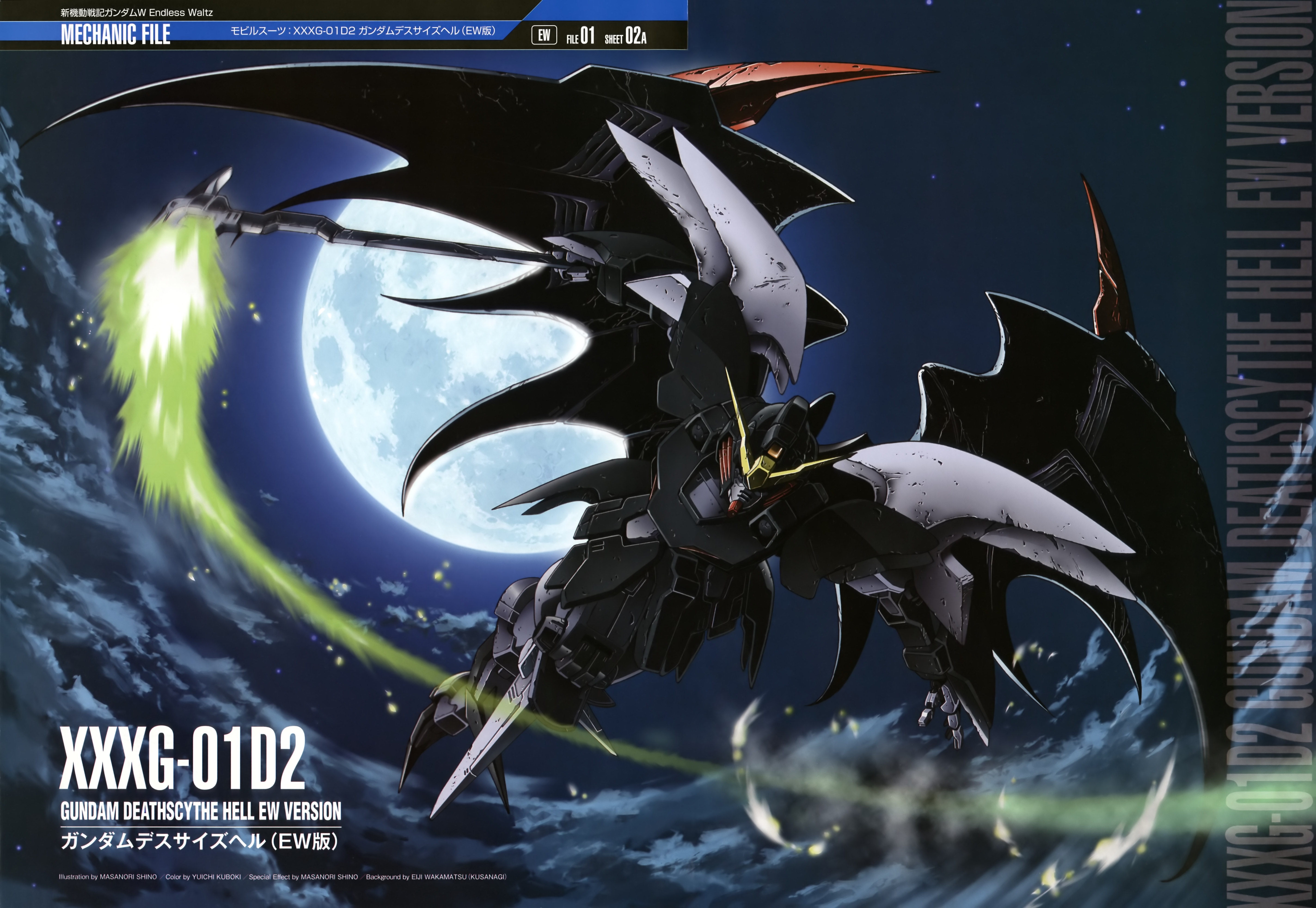 Anime Gundam Mechs Super Robot Wars Mobile Suit Gundam Wing Gundam Deathscythe Hell Artwork Digital  5694x3929