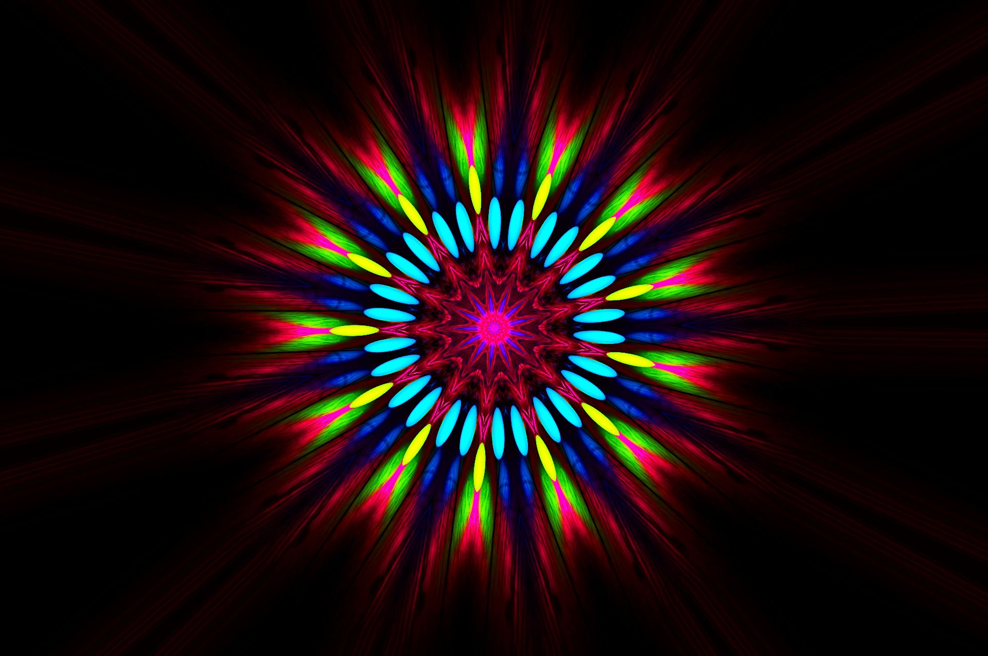 Artistic Colorful Colors Digital Art Kaleidoscope Red 1920x1276