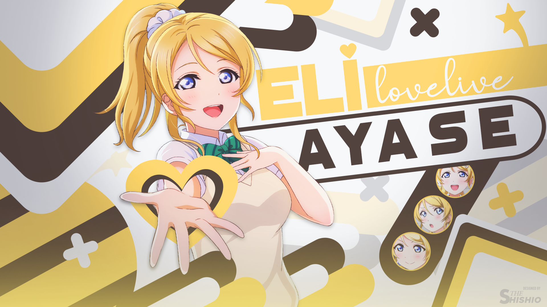 Anime Anime Girls Eli Ayase Yellow Black Love Live 1920x1080