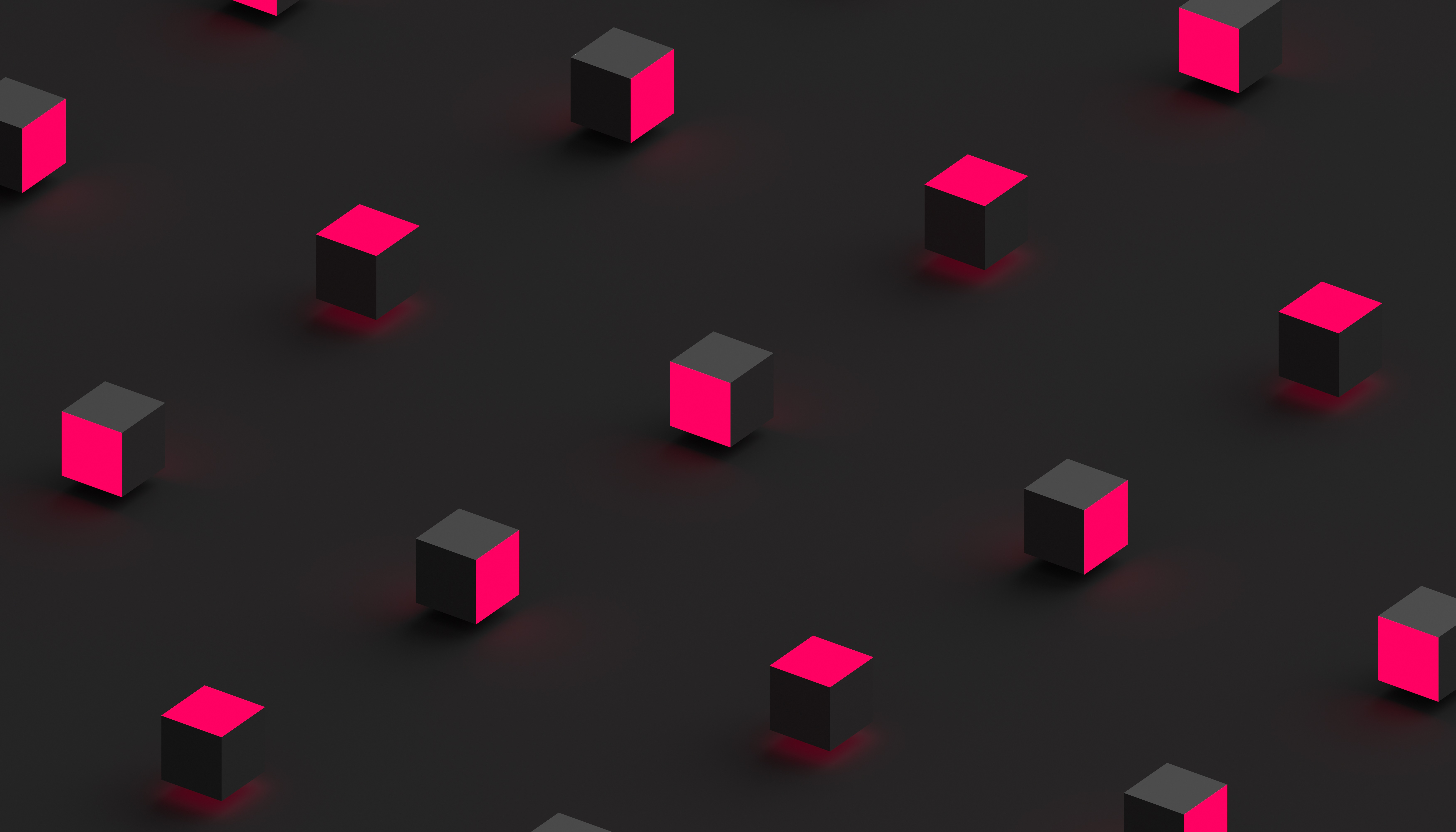 Abstract 3D Abstract Glowing Shapes Lights 3D Minimalism Dark 3D Blocks Pink Vector 7000x4000