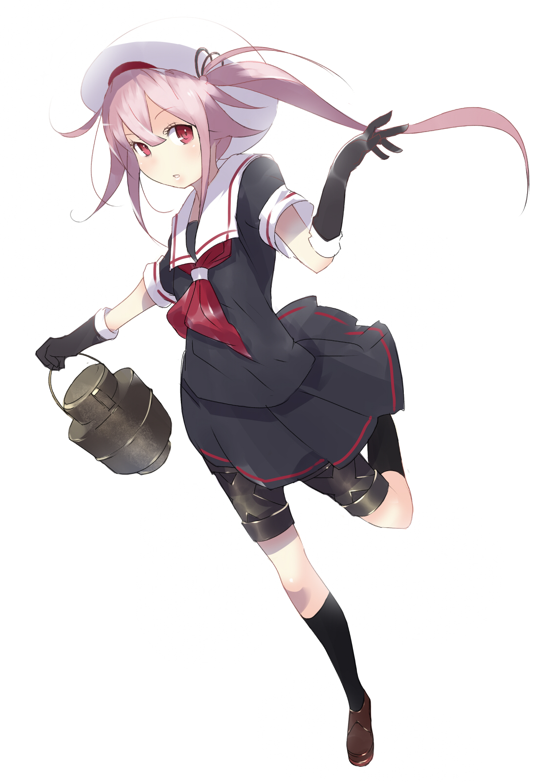 Anime Anime Girls Kantai Collection Harusame KanColle Long Sleeves Pink Hair School Uniform Artwork  1131x1600