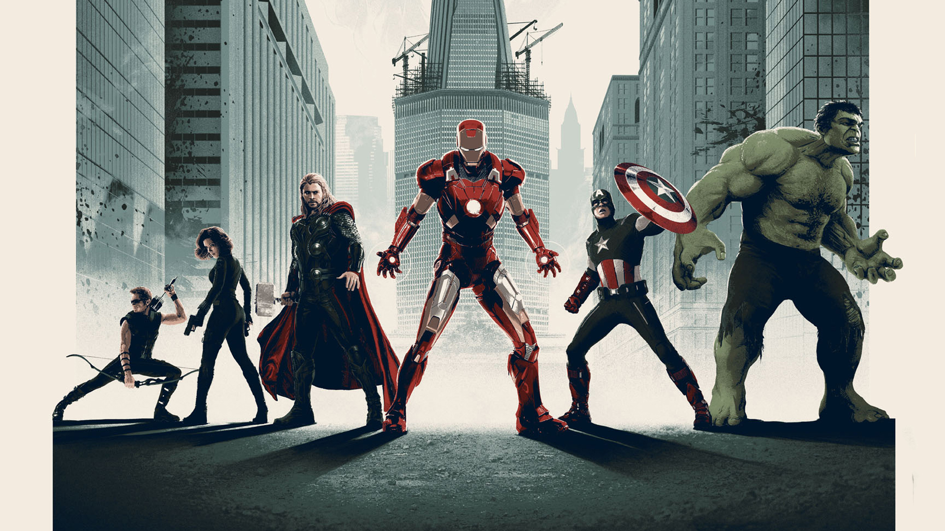 Iron Man Thor Captain America Hulk Black Widow Hawkeye 1920x1080