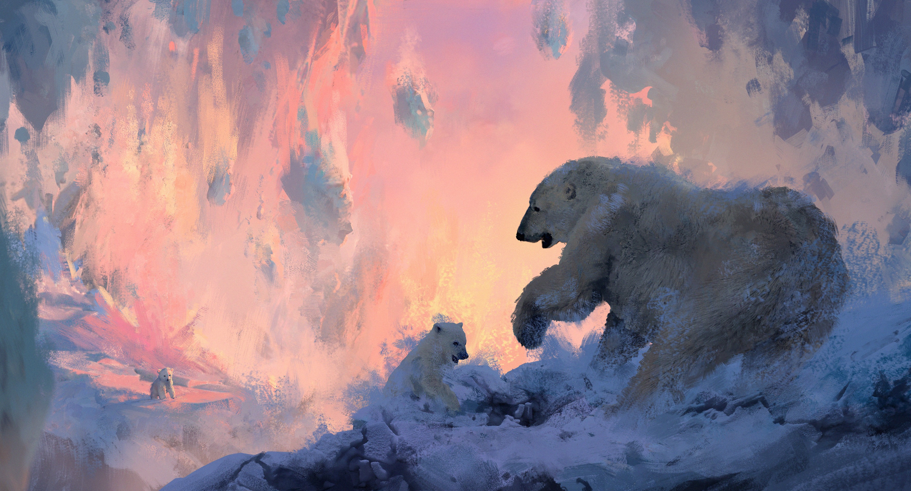 Animal Polar Bear 3549x1914