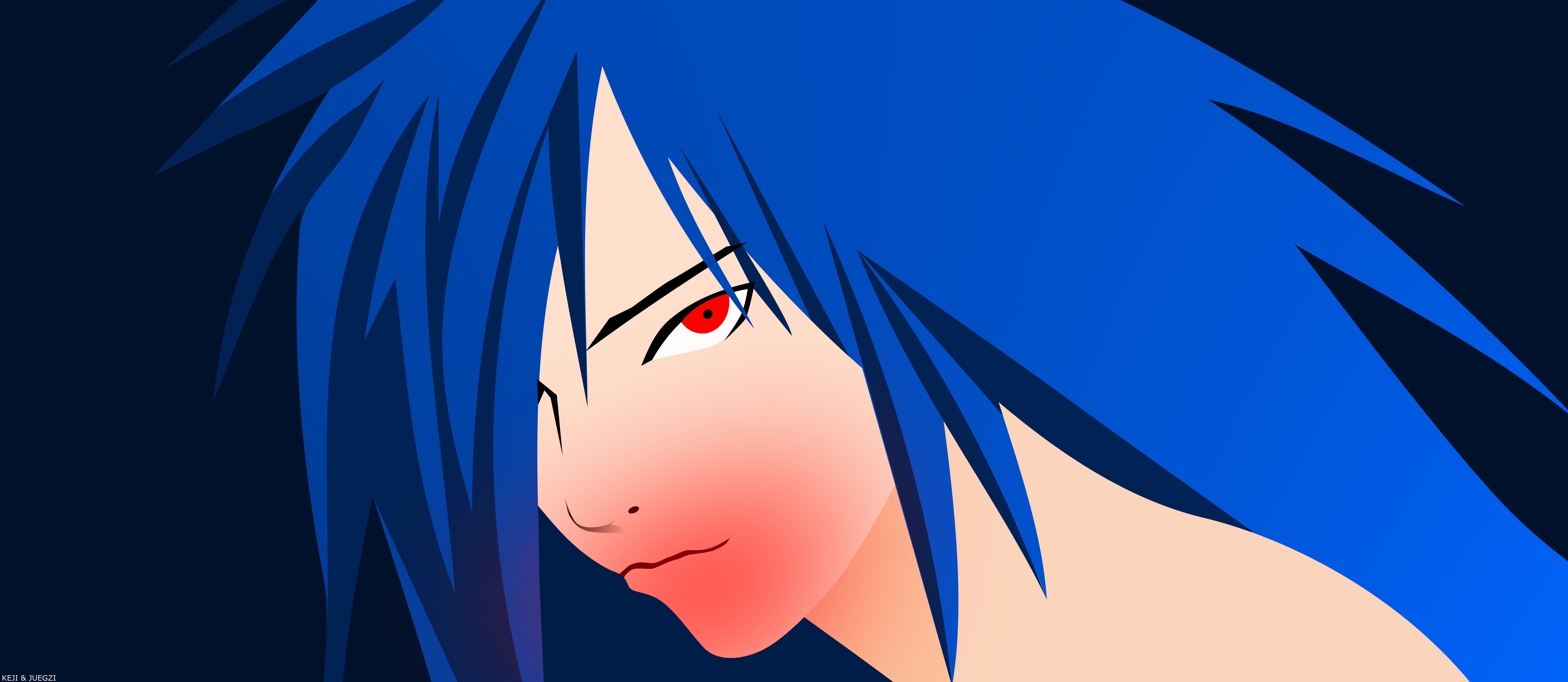 Madara Uchiha Face Minimalist Red Eyes 8479x3689