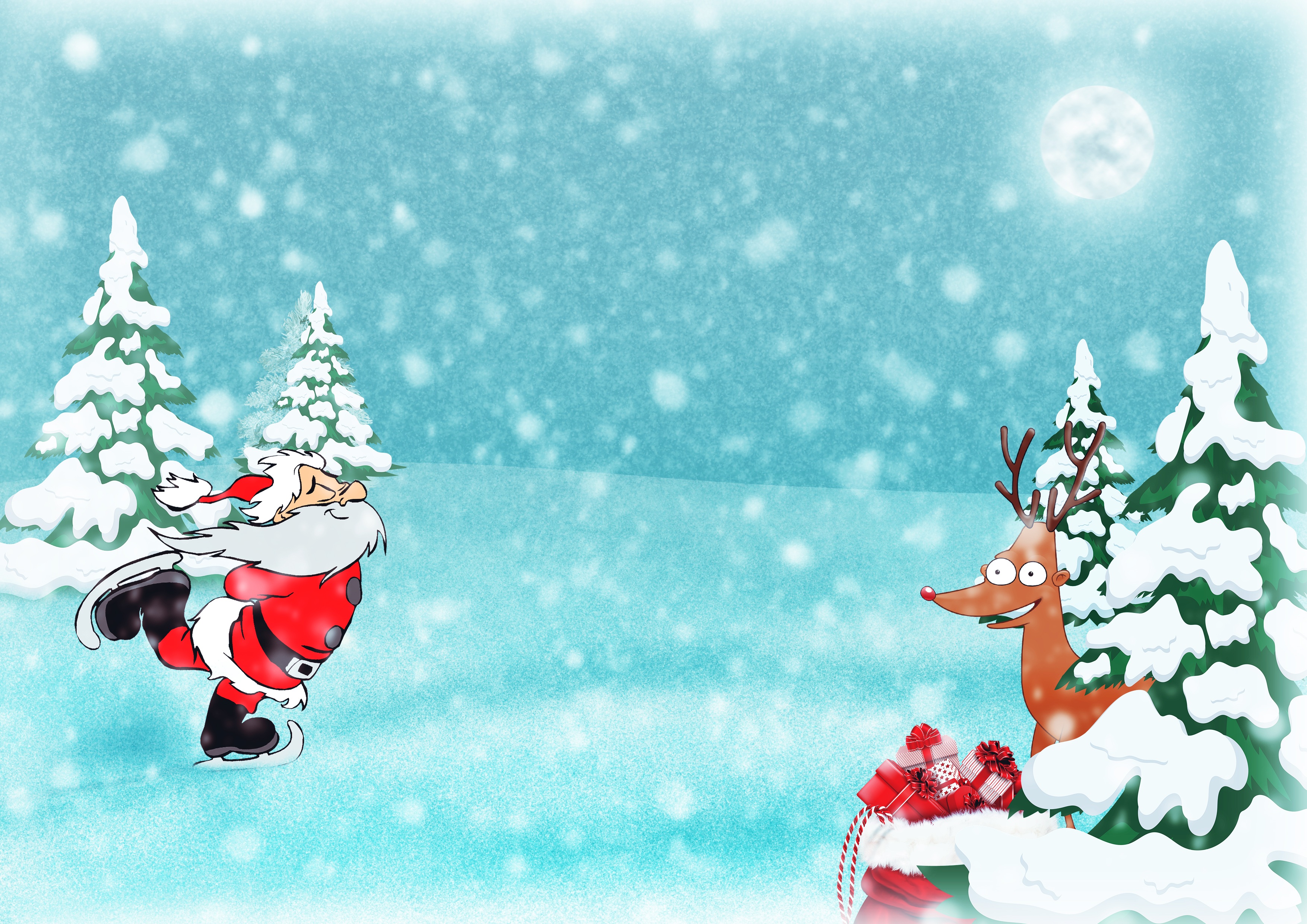 Santa Gift Humor Reindeer Winter 3508x2480