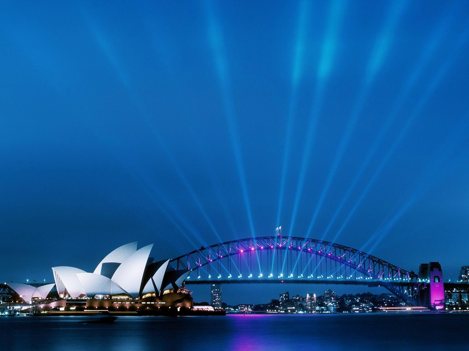 Bridge Australia Sydney Opera House Lights City 1600x1200