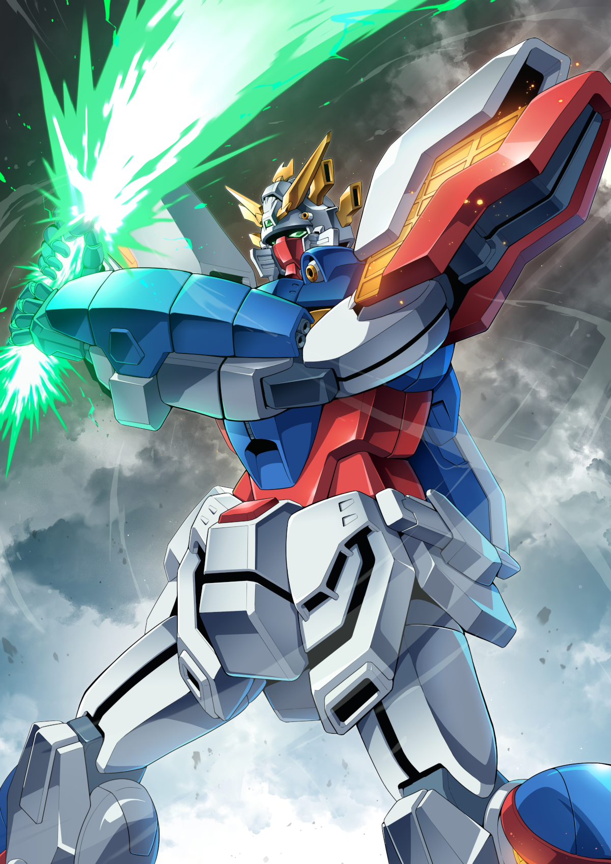 Shining Gundam Mobile Fighter G Gundam Anime Mech Gundam Artwork Digital Art Fan Art 1200x1697