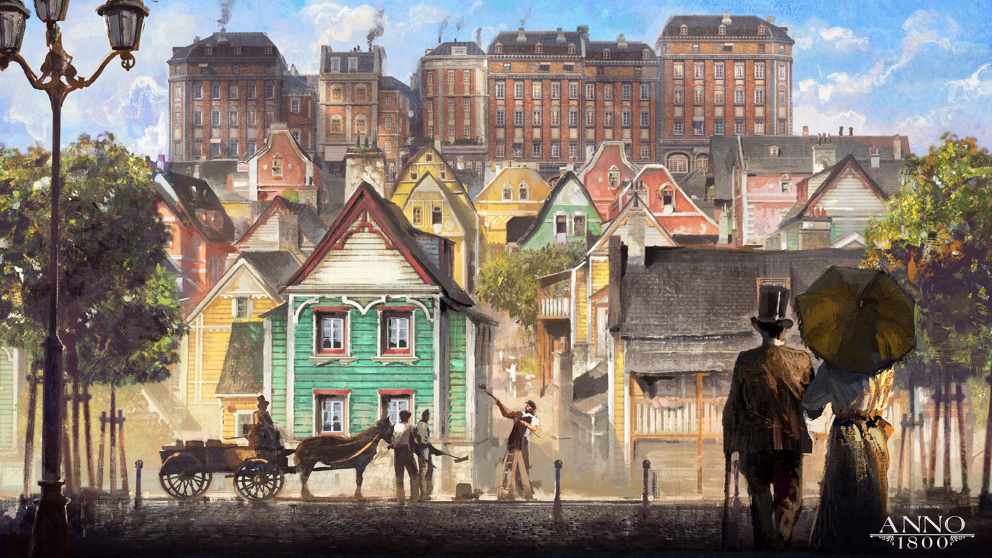 Anno 1800 1800s Digital Art Concept Art Artwork Ubisoft City Colorful House Cityscape 3840x2160
