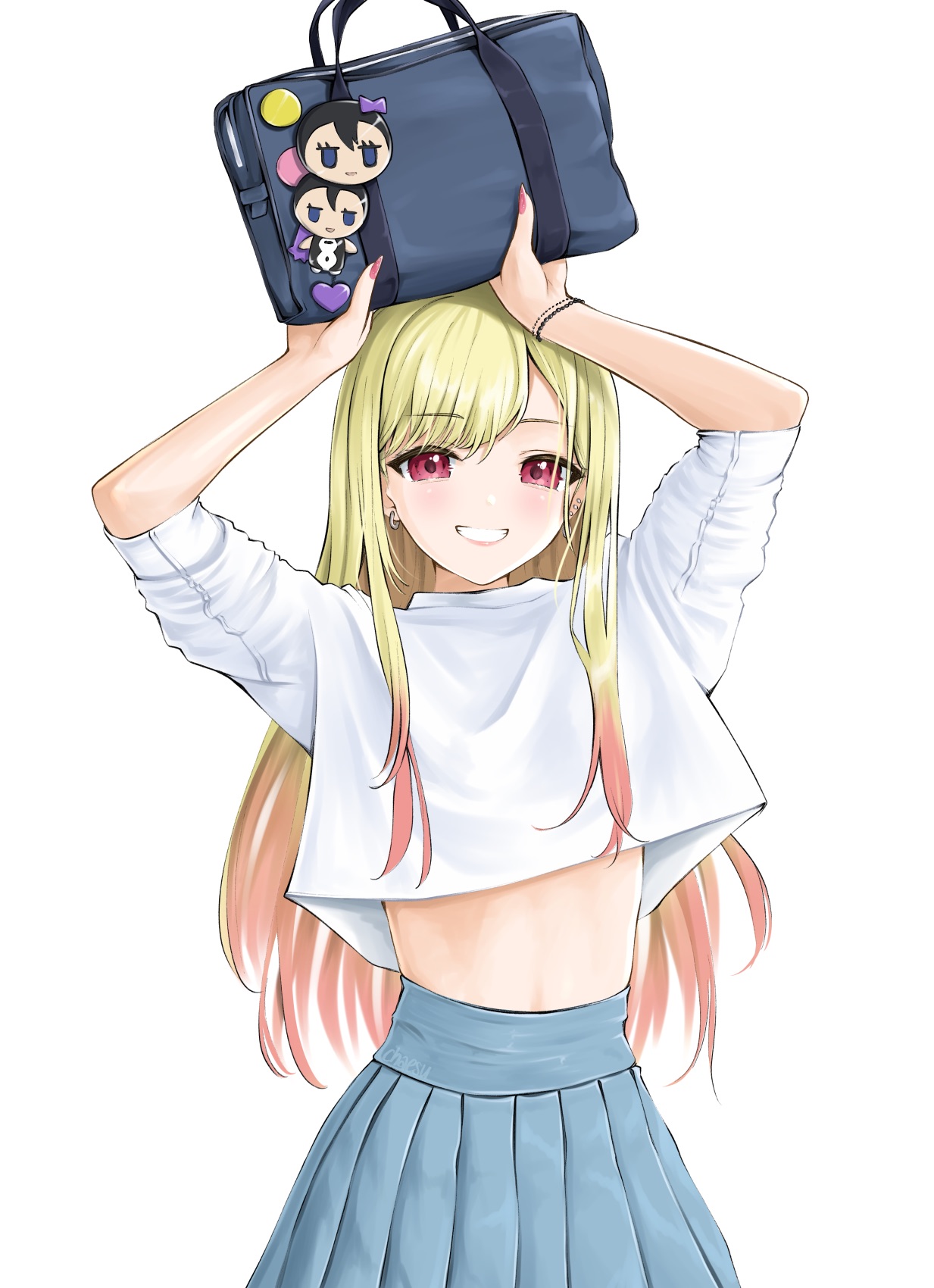 Anime Girls Anime Digital Digital Art Looking At Viewer 2D Kawaii Portrait Display White Shirt Skirt 1233x1700