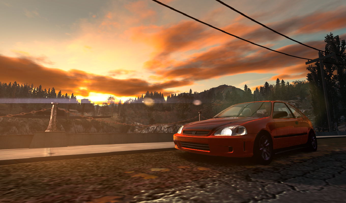 Need For Speed World Video Games Car Vehicle Honda Civic Honda Red Cars Screen Shot 1360x800