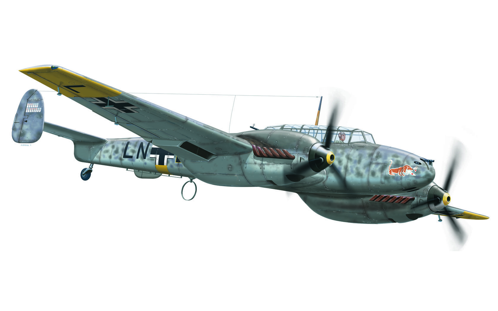 World War Ii Airplane Artwork Messerschmitt Bf 110 1680x1050