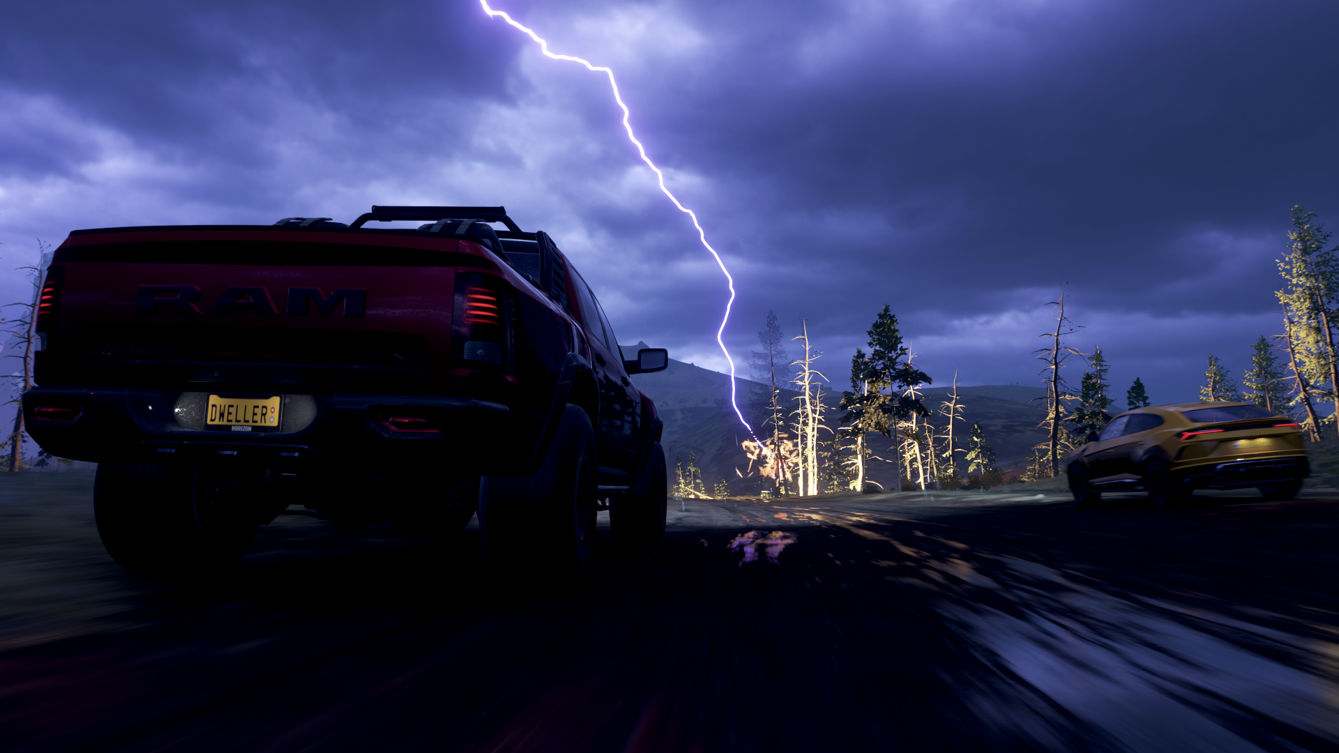 Forza Horizon 4 Lightning Fortune Island Lamborghini Urus RAM TRX 1500 Video Games 1920x1080