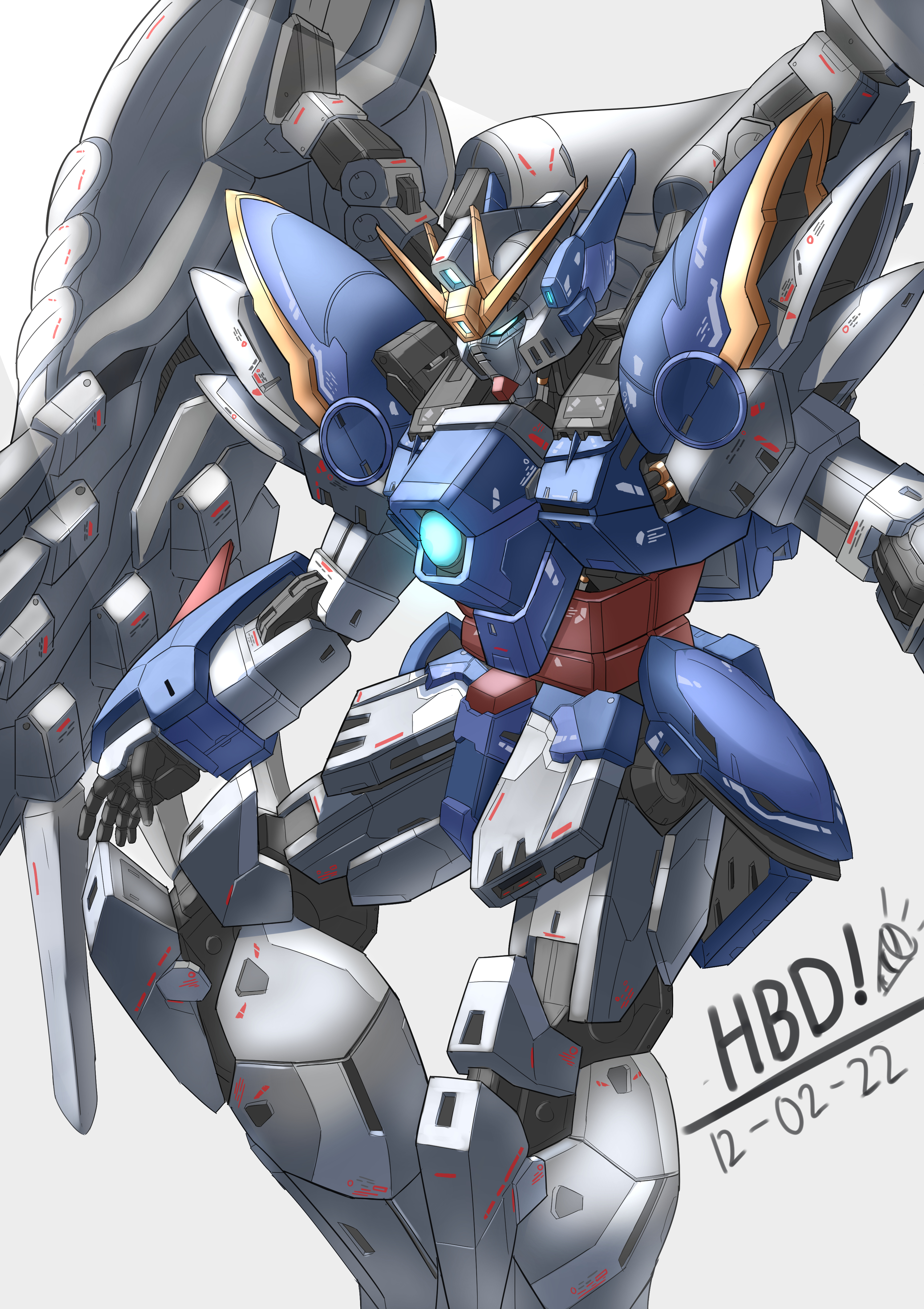 Anime Gundam Mech Wing Gundam Zero Mobile Suit Gundam Wing Super Robot Wars Artwork Digital Art Fan  3000x4250