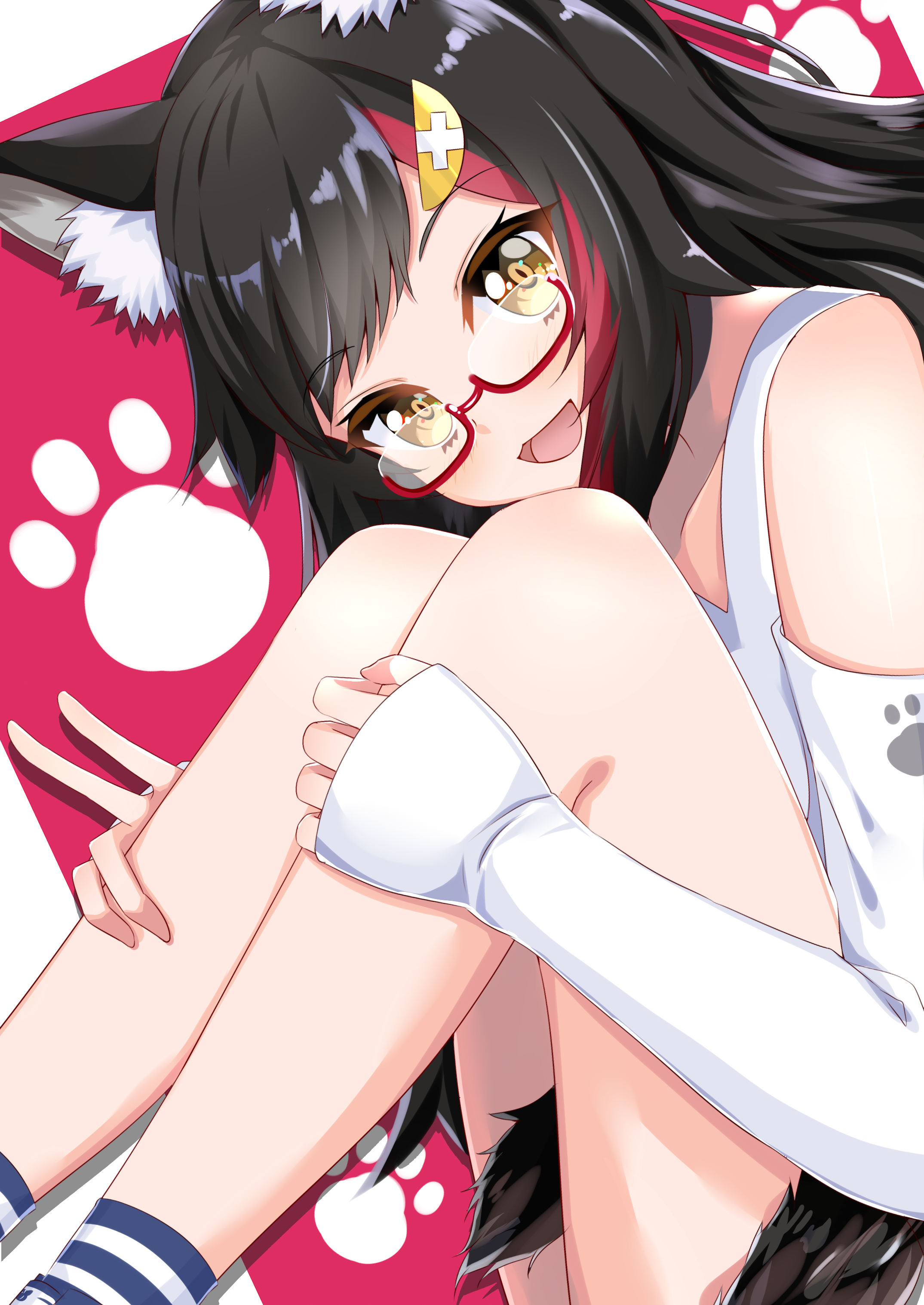 2D Anime Anime Girls Digital Digital Art Looking At Viewer Pixiv Kawaii Glasses 2149x3035