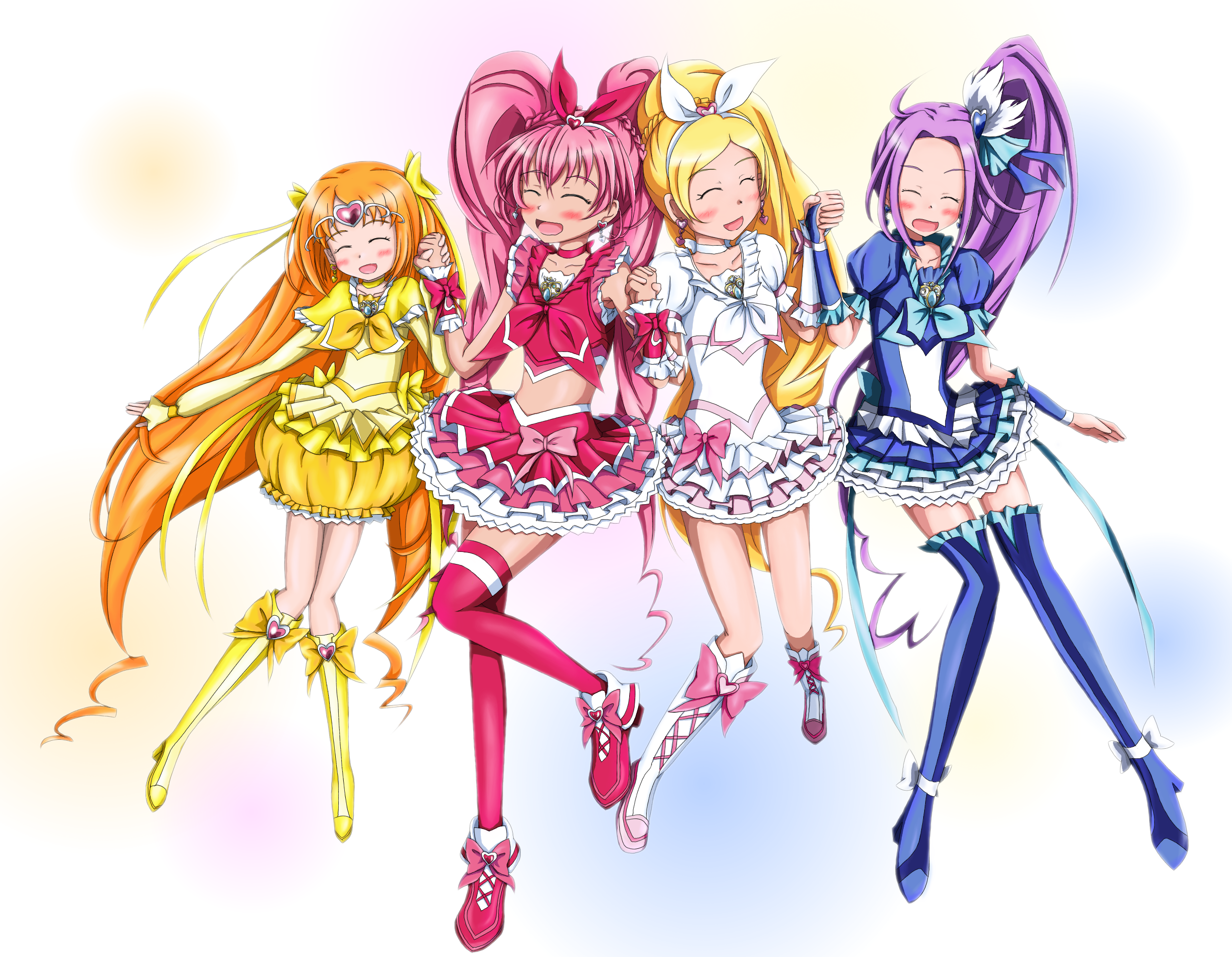 Anime Anime Girls Pretty Cure Suite Precure Magical Girls Cure Melody Cure Rhythm Cure Beat Cure Mus 2473x1921