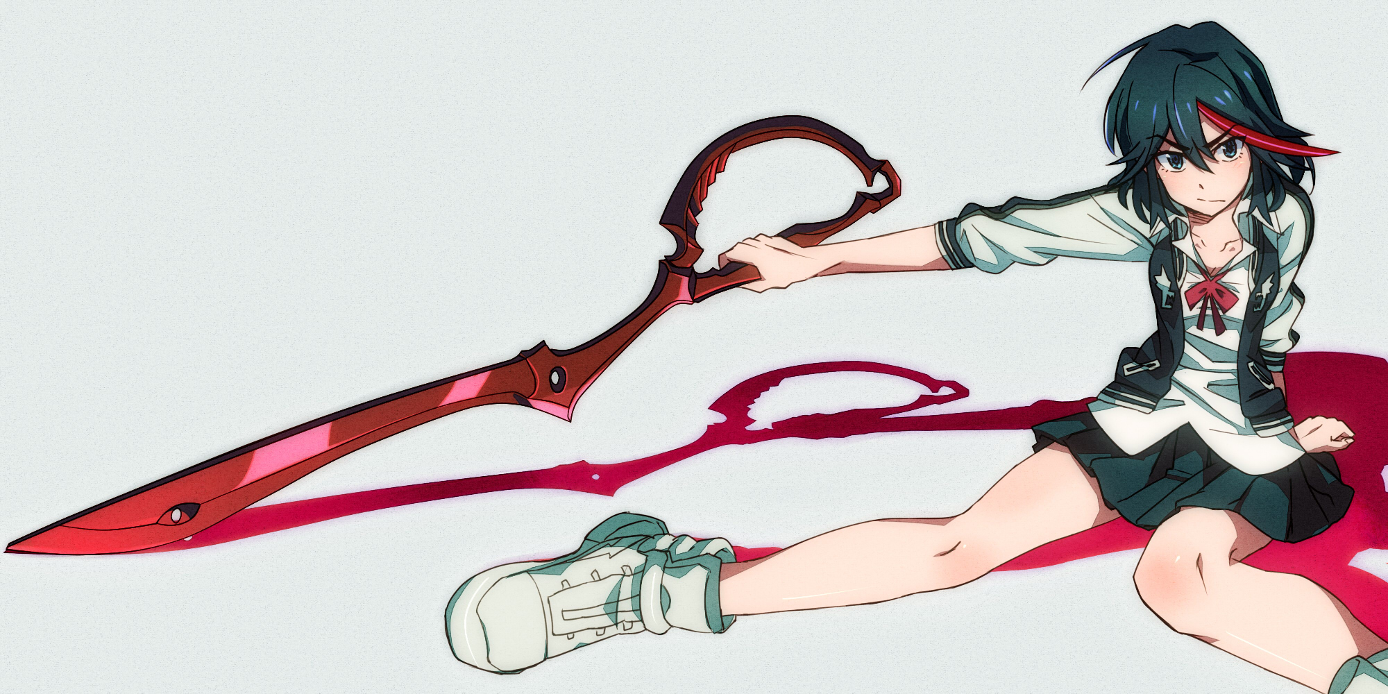 Kill La Kill Matoi Ryuuko Anime Anime Girls White Background 2000x1000