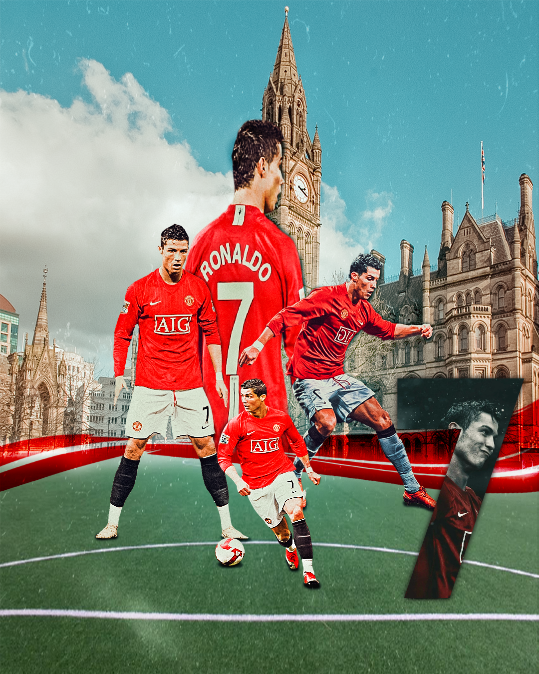 Cristiano Ronaldo Soccer Manchester United Manchester Graphic Design Photoshop 1080x1350