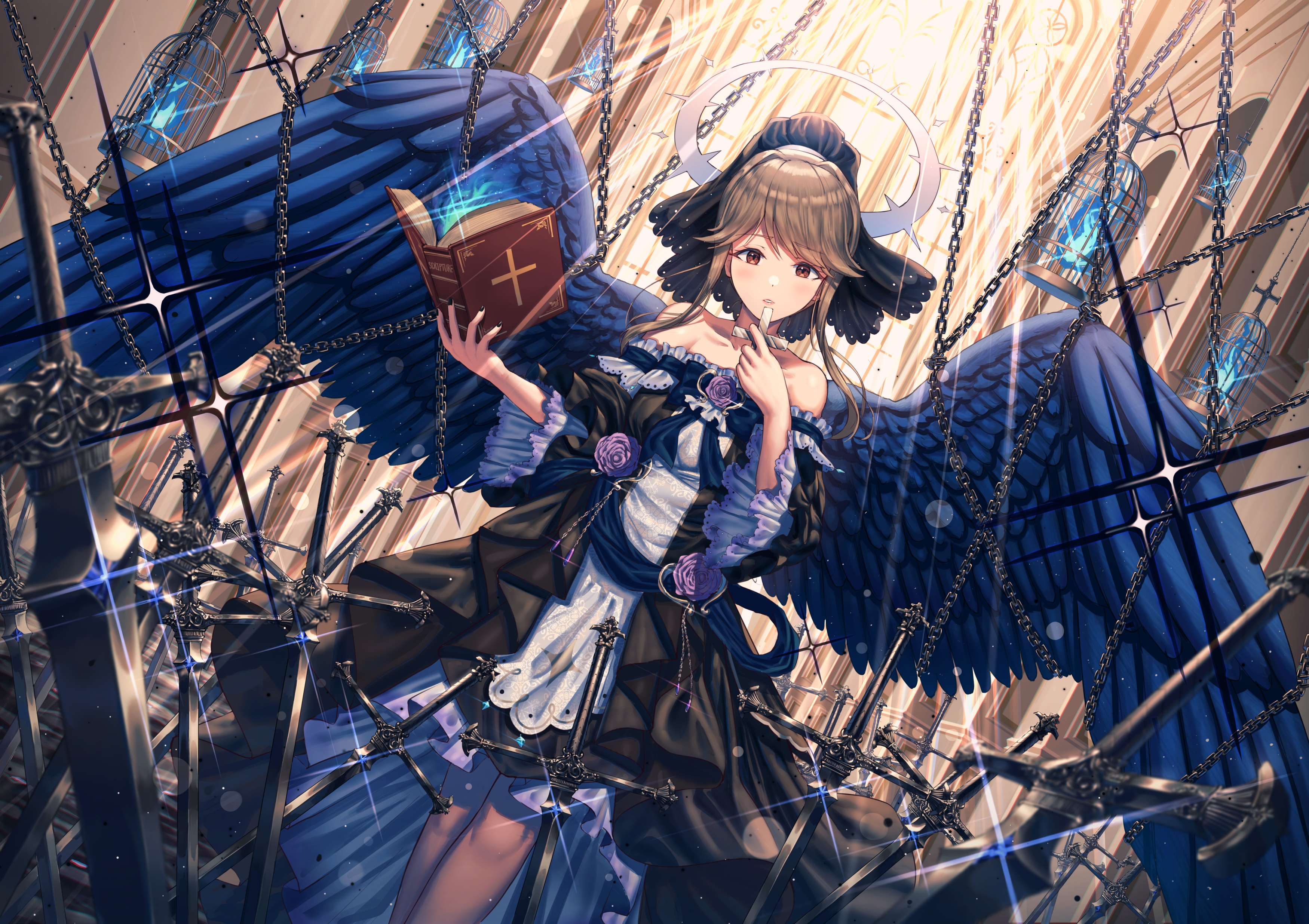 Angel Book Girl Sword Tomoka Tenkubashi 3500x2471