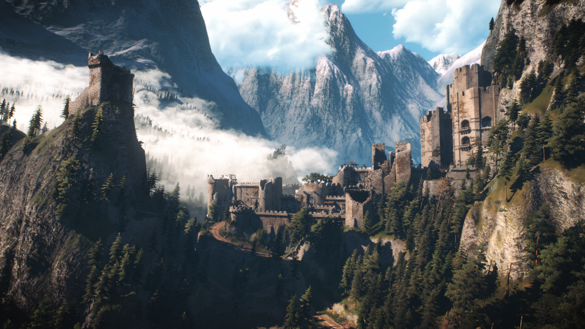 The Witcher The Witcher 3 Wild Hunt Kaer Morhen Nature Game Characters Art Installation Old Objects  1920x1080