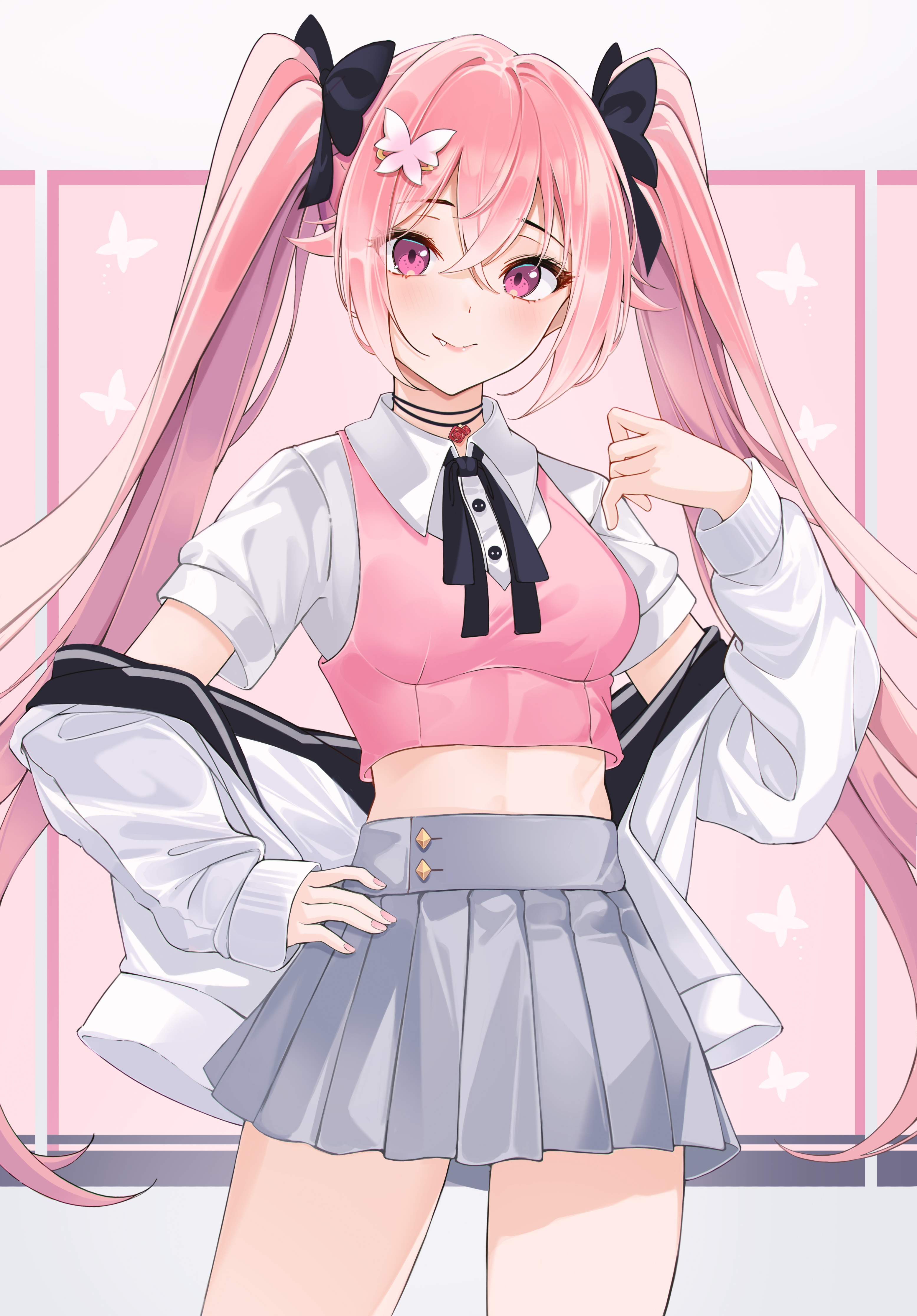 Anime Anime Girls Digital Digital Art 2D Ronaronakr Virtual Youtuber Artwork Nam Sj Twintails Pink H 3111x4464