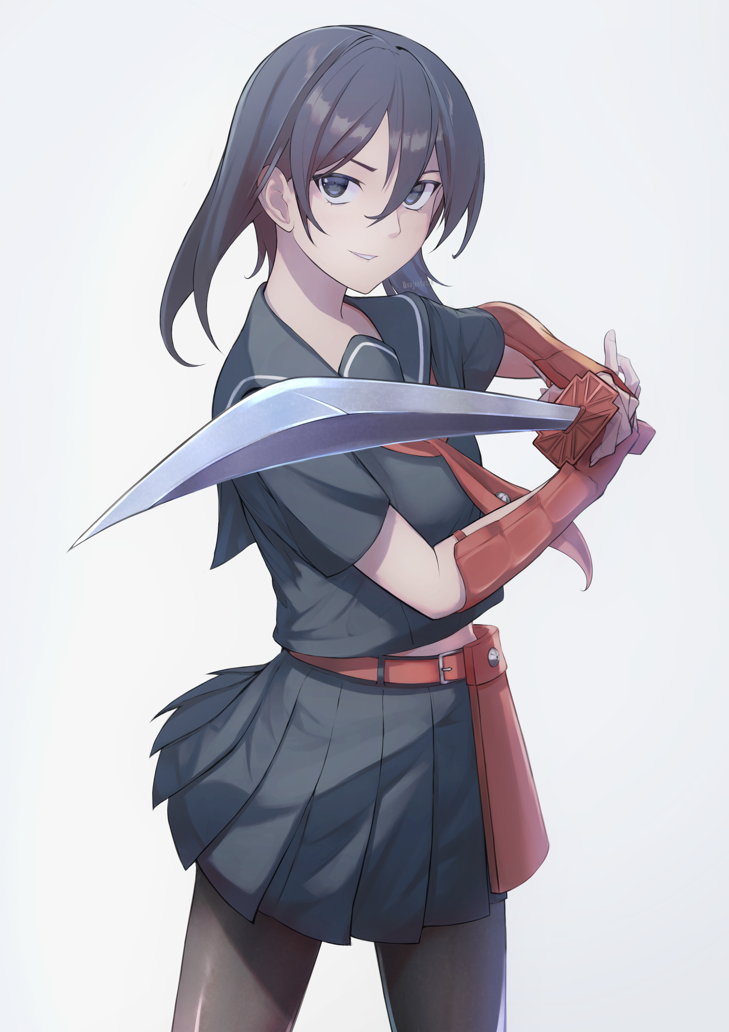 Anime Anime Girls Akame Ga Kill Kurome Akame Ga Kill Short Hair Black Hair School Uniform Artwork Di 1447x2047