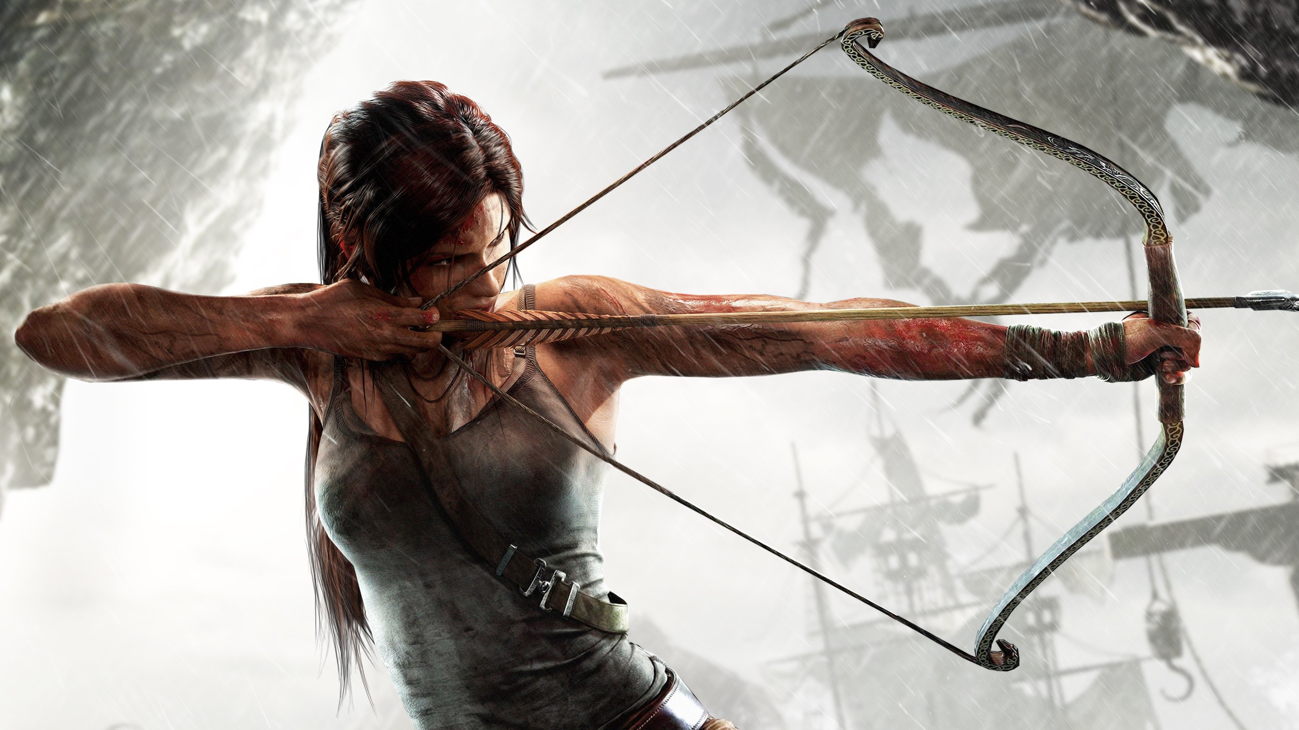 Tomb Raider 2013 Video Games Lara Croft Tomb Raider Bow Arrows 2560x1440