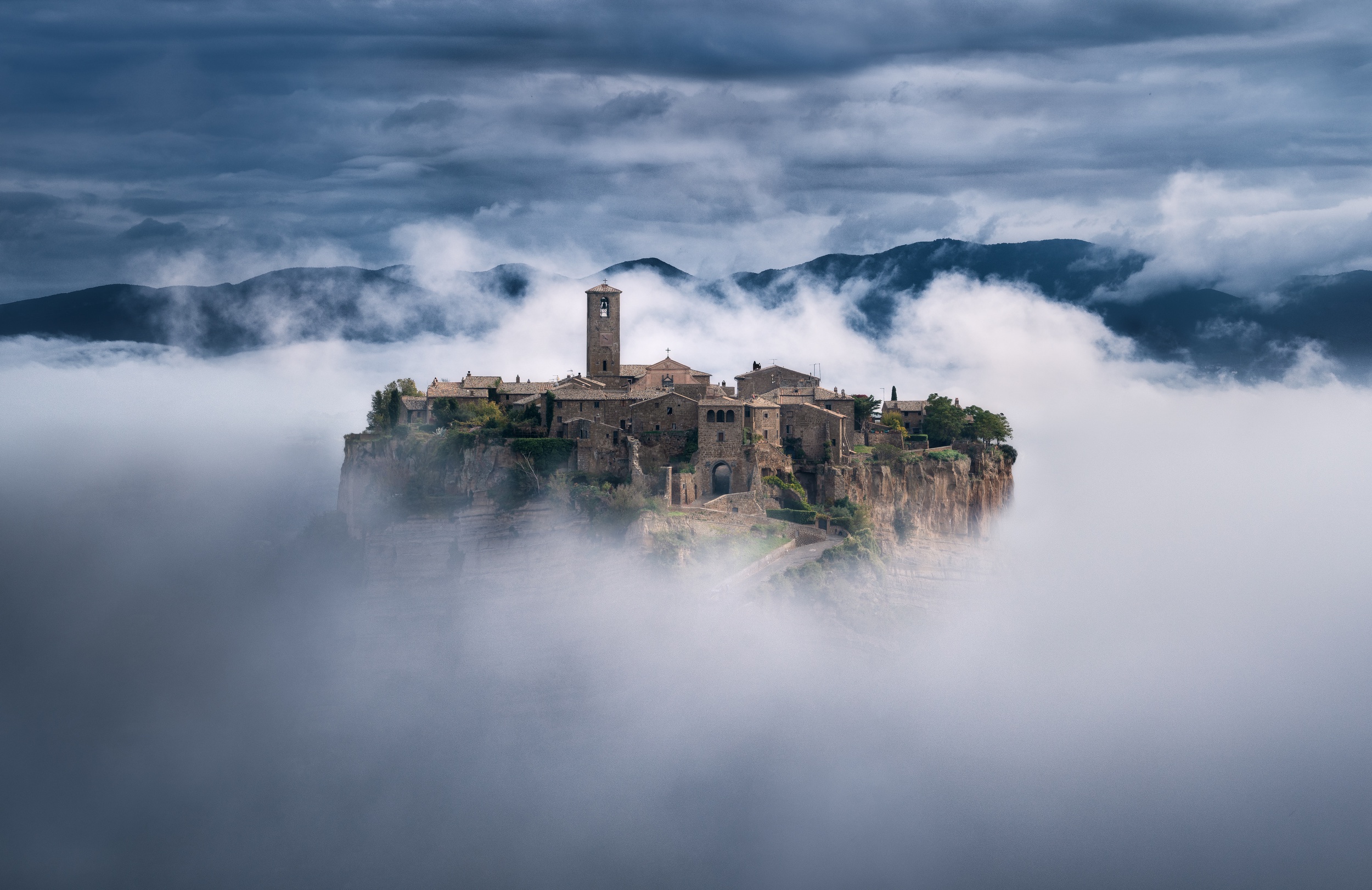 Landscape Clouds Italy Civita Di Bagnoregio 2500x1623