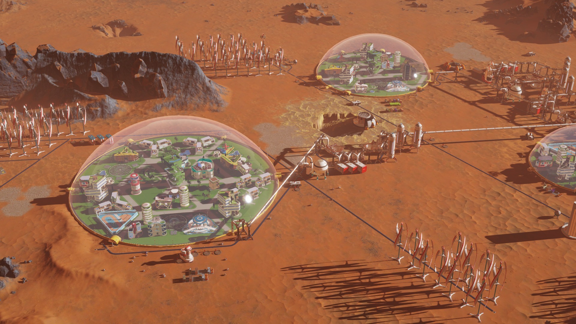 PC Gaming Video Games Mars Surviving Mars Red Planet Exploration Screen Shot Marsscape 1920x1080