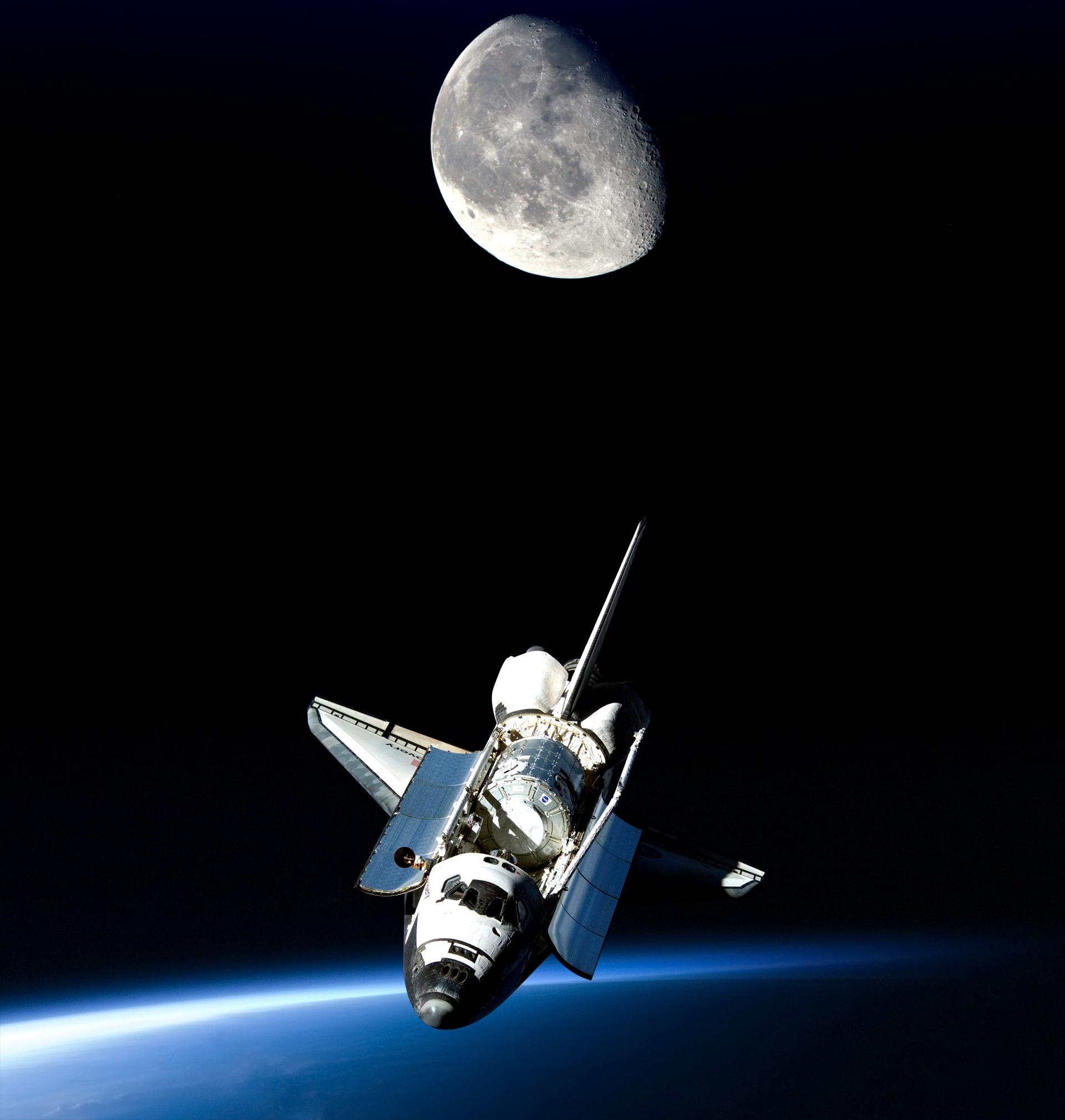 Space Space Shuttle Space Shuttle Discovery Moon NASA Planet Cargo Orbiter 1920x2020
