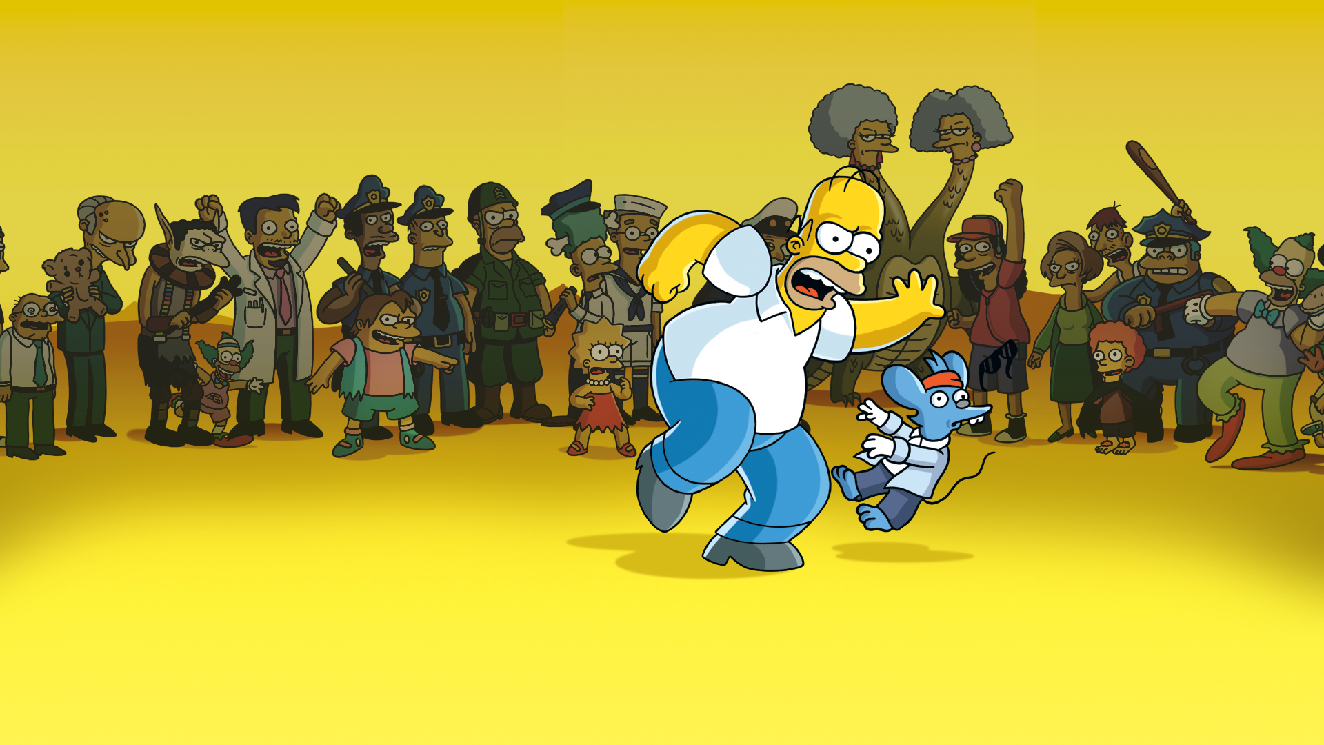 The Simpsons Game The Simpsons Cartoon Homer Simpson Yellow Background 1920x1080