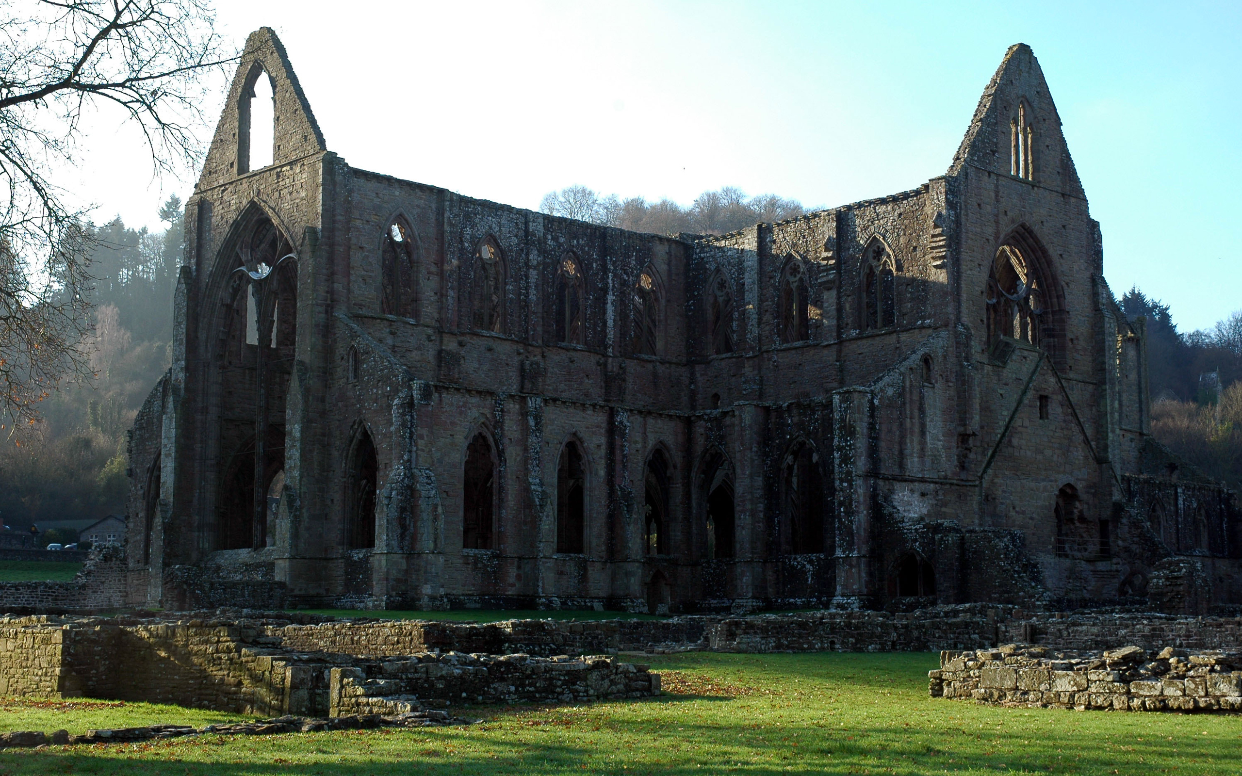 Wales Landscape Medieval Tintern Abbey Building Cathedral 2560x1600