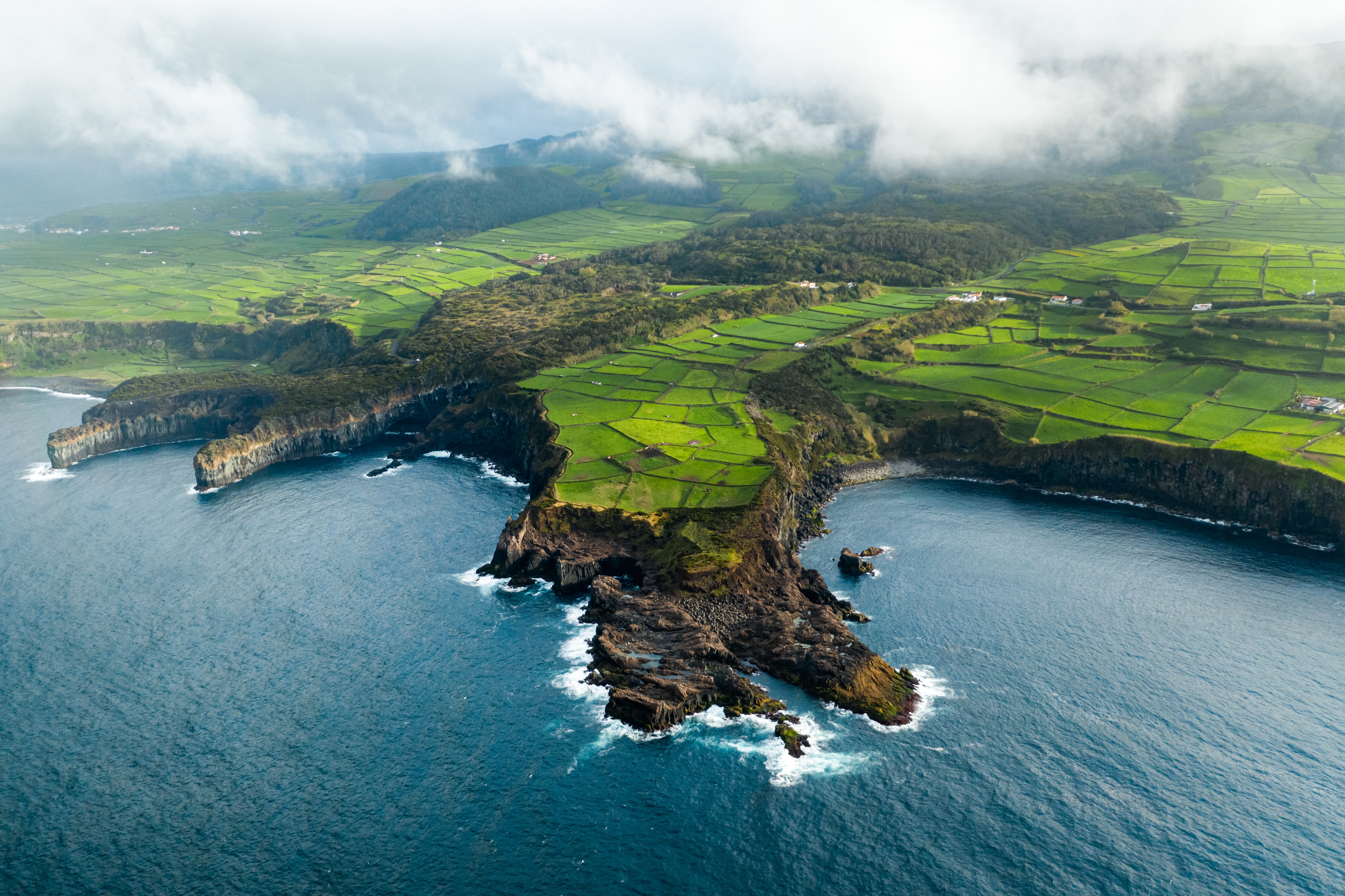 Azores Coast Aerial View 5109x3404