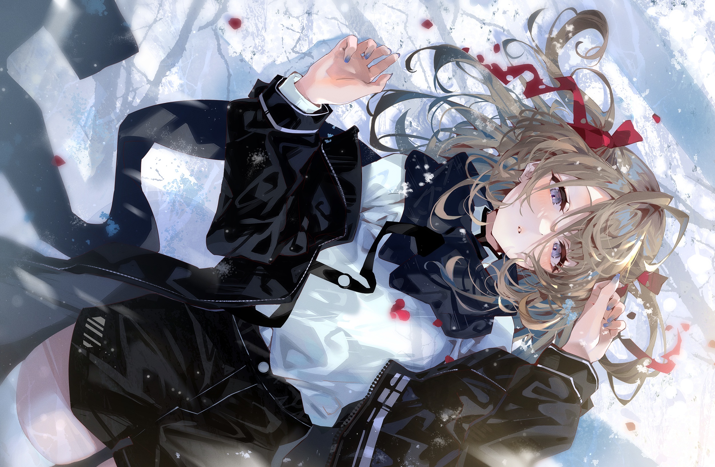 Anime Anime Girls Snow Artwork Arutera 2500x1631