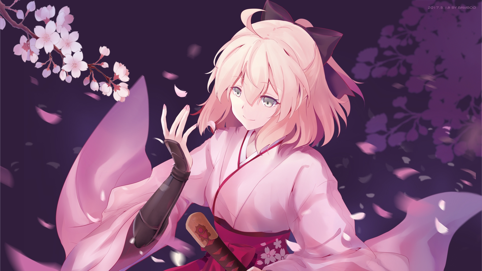 Fate Grand Order Girl Sakura Saber 2048x1152