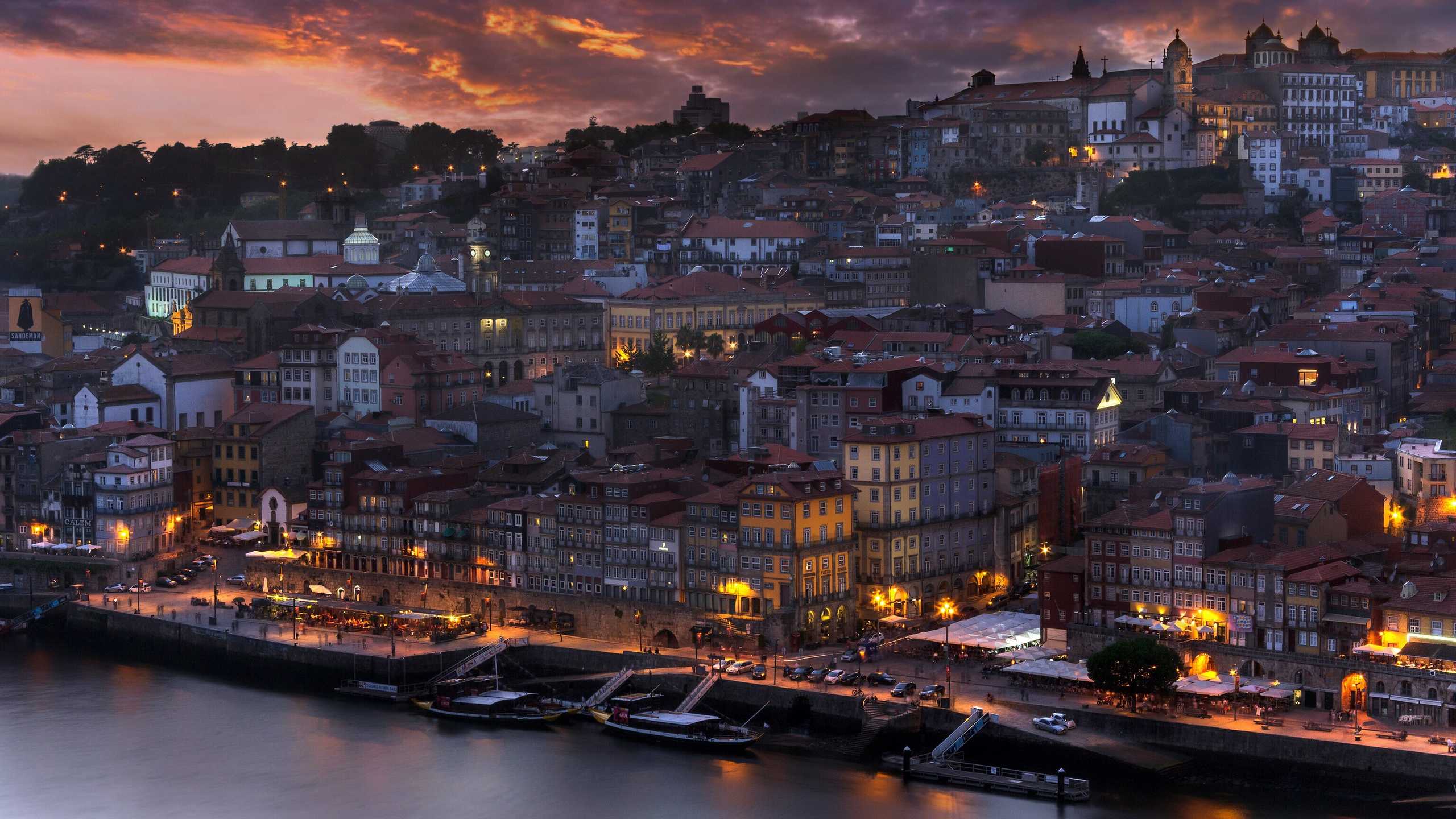 Portugal Porto Cityscape City Lights 2560x1440