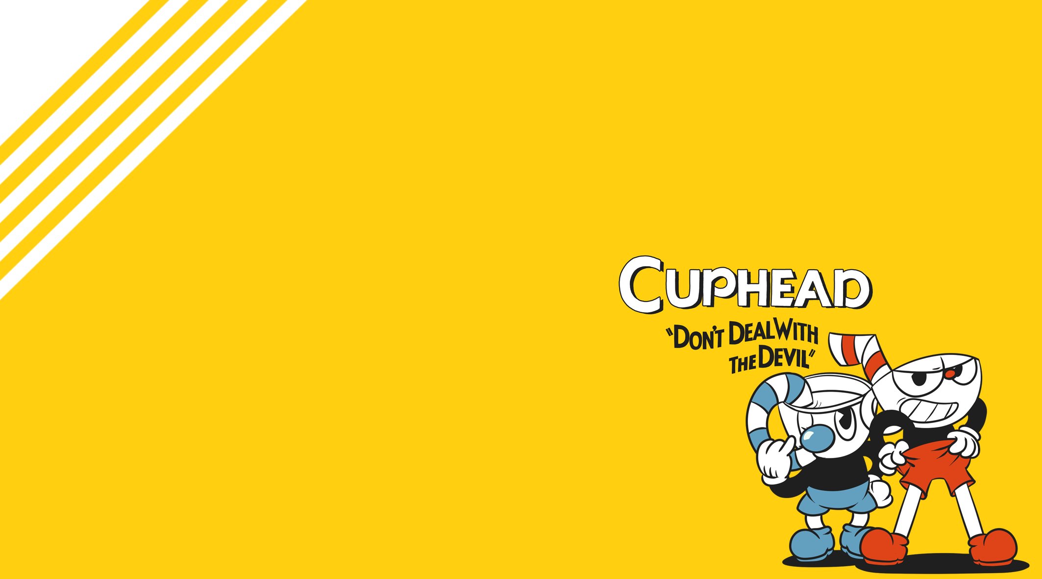 Cuphead Cuphead Video Game Video Game Characters Yellow Background Yellow Mugman 2126x1181