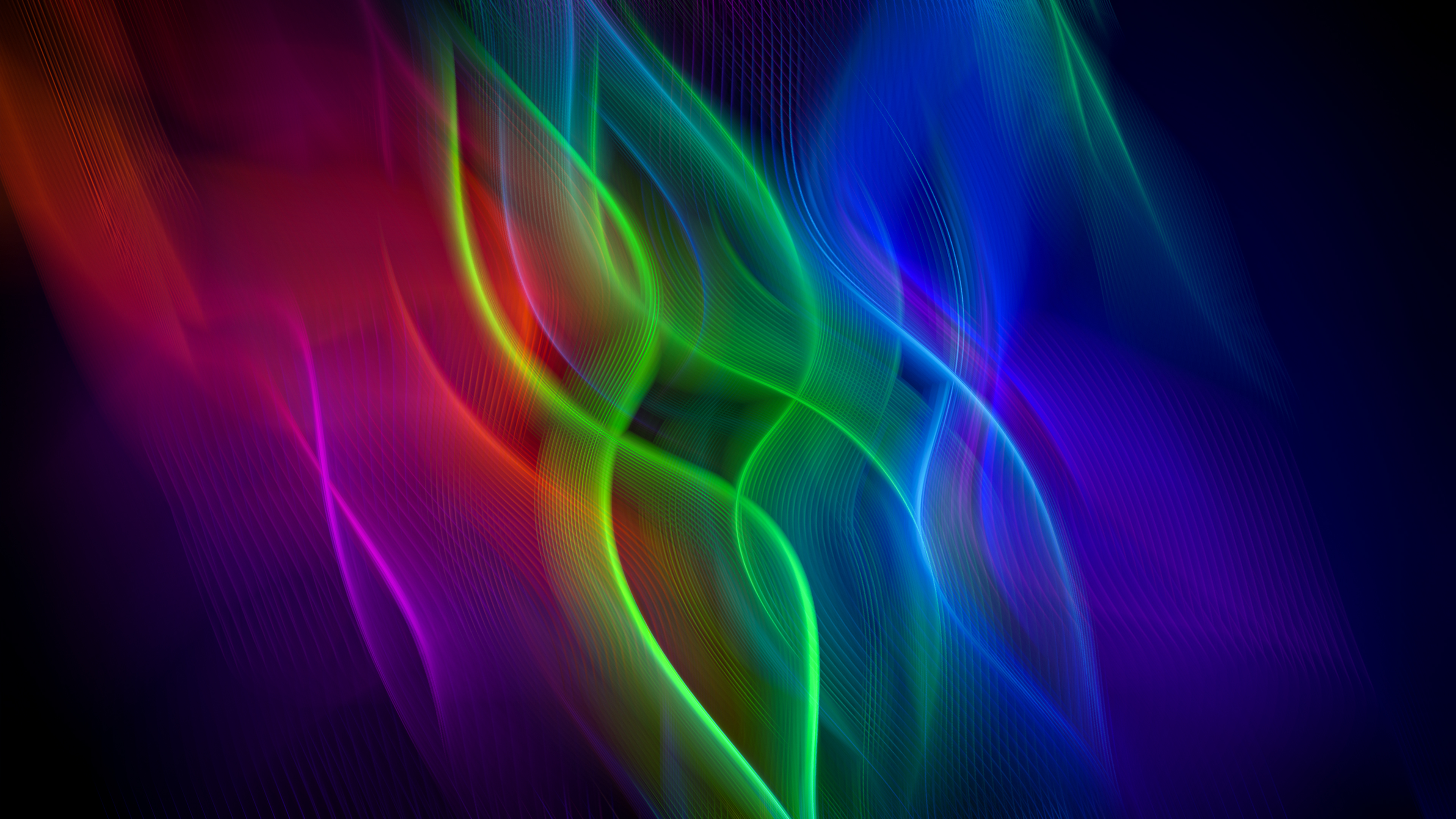 Abstract Swirly Wavy Lines Colorful 3840x2160