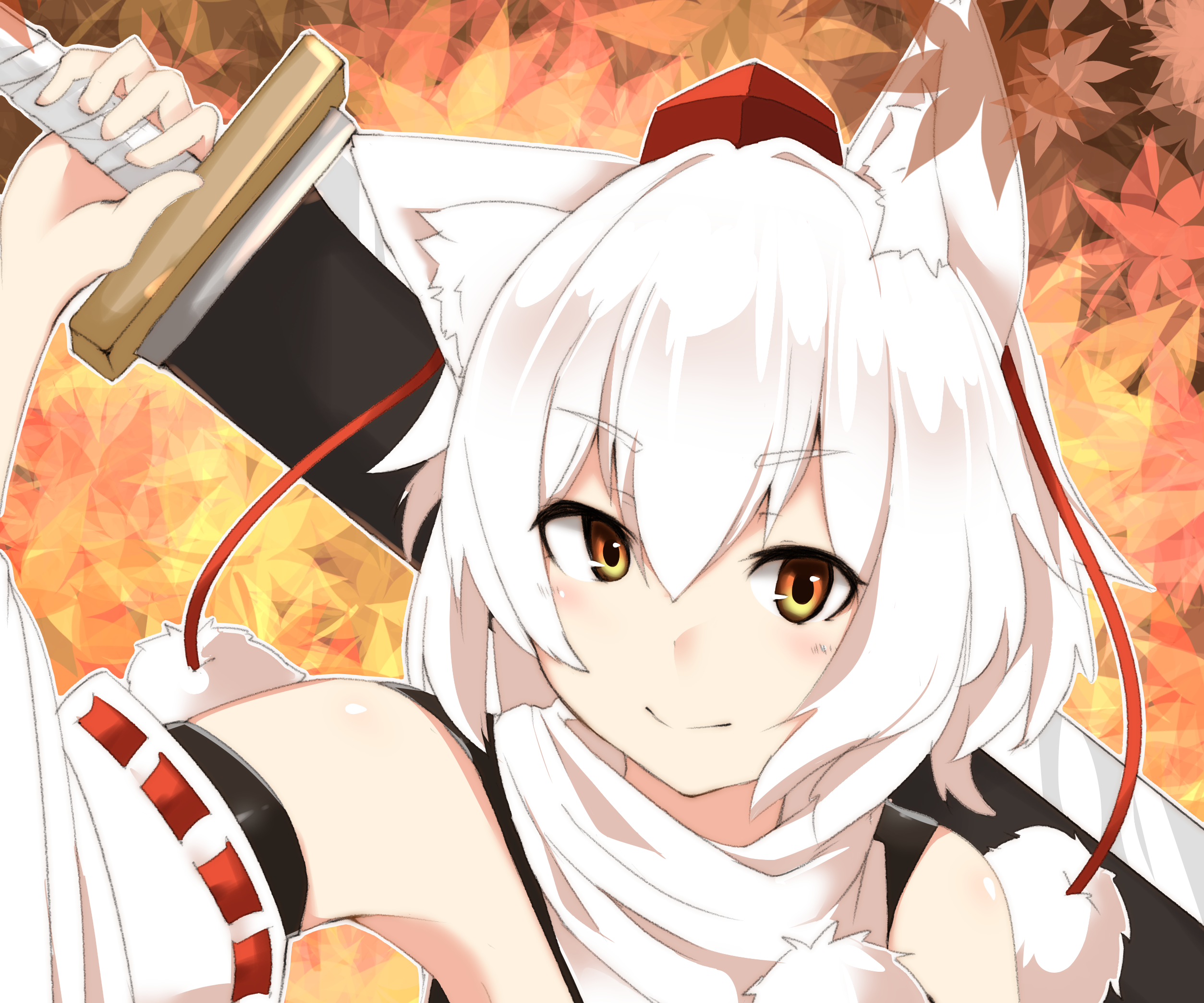 Momiji Inubashiri White Hair 2507x2089