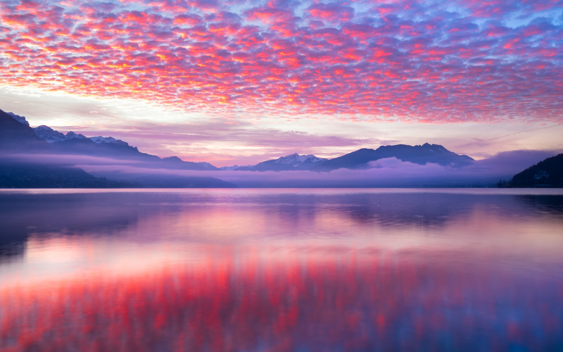 Nature Lake Sunset Clouds 1920x1200