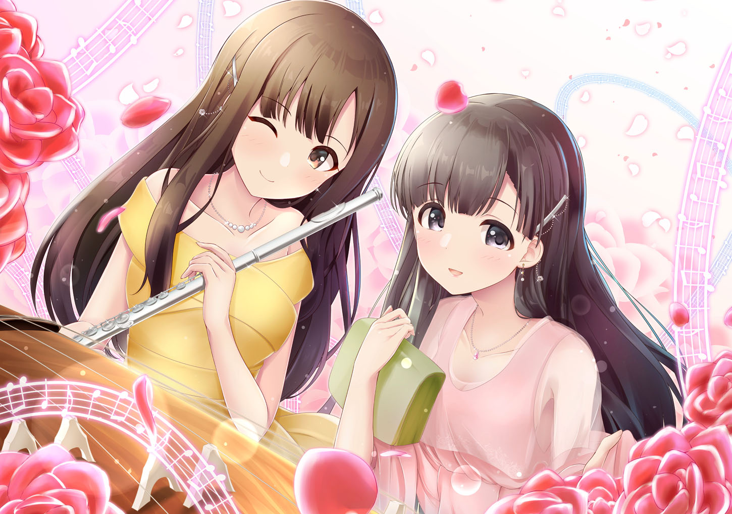 Kobayakawa Sae Yukari Mizumoto THE IDOLM STER THE IDOLM STER Cinderella Girls Long Hair Brunette Art 1450x1018